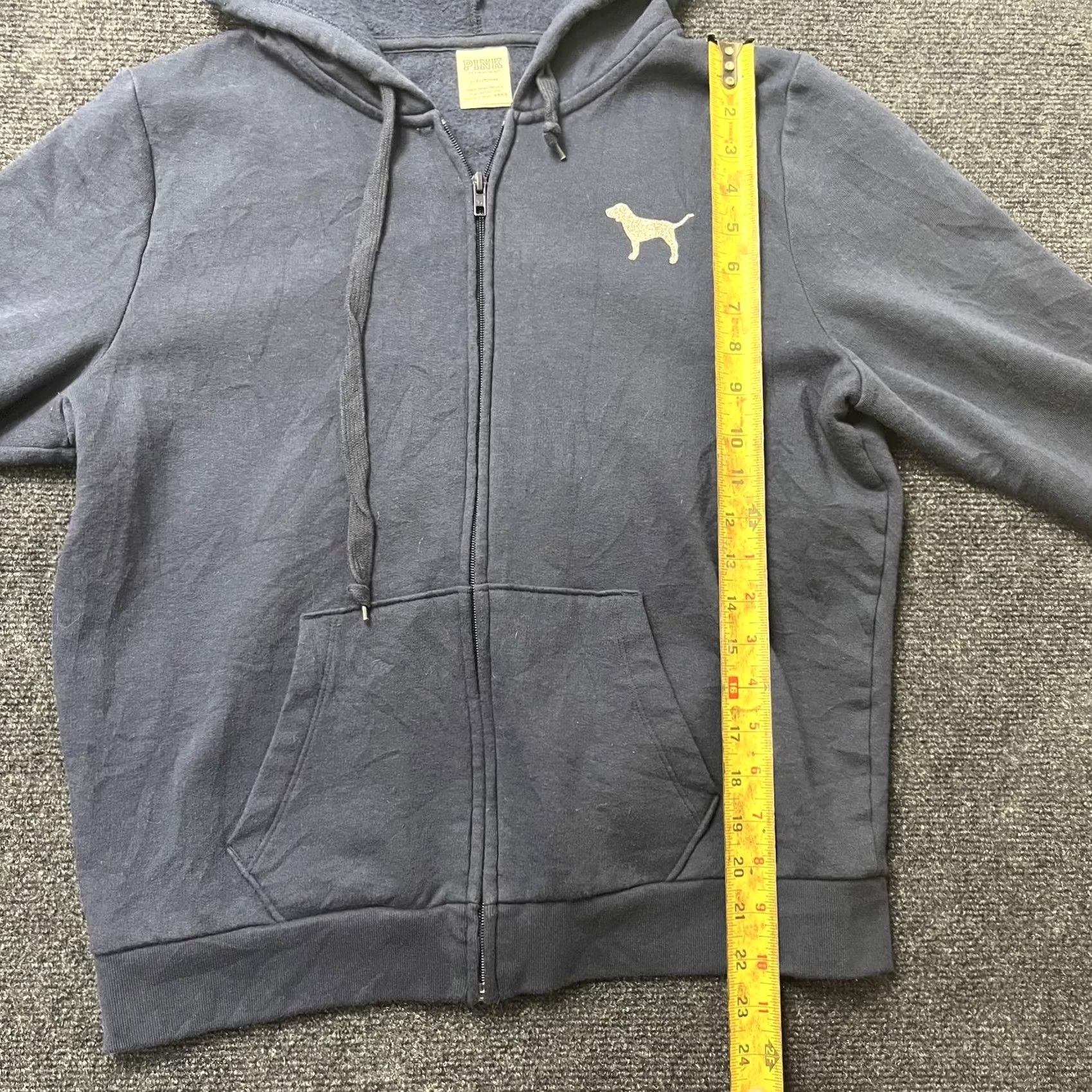 Vintage PINK Victoria's Secret Hoodie Womens L Blue Full Zip Fleece Logo Pullover Size L / US 10 / IT 46 - 5 Thumbnail