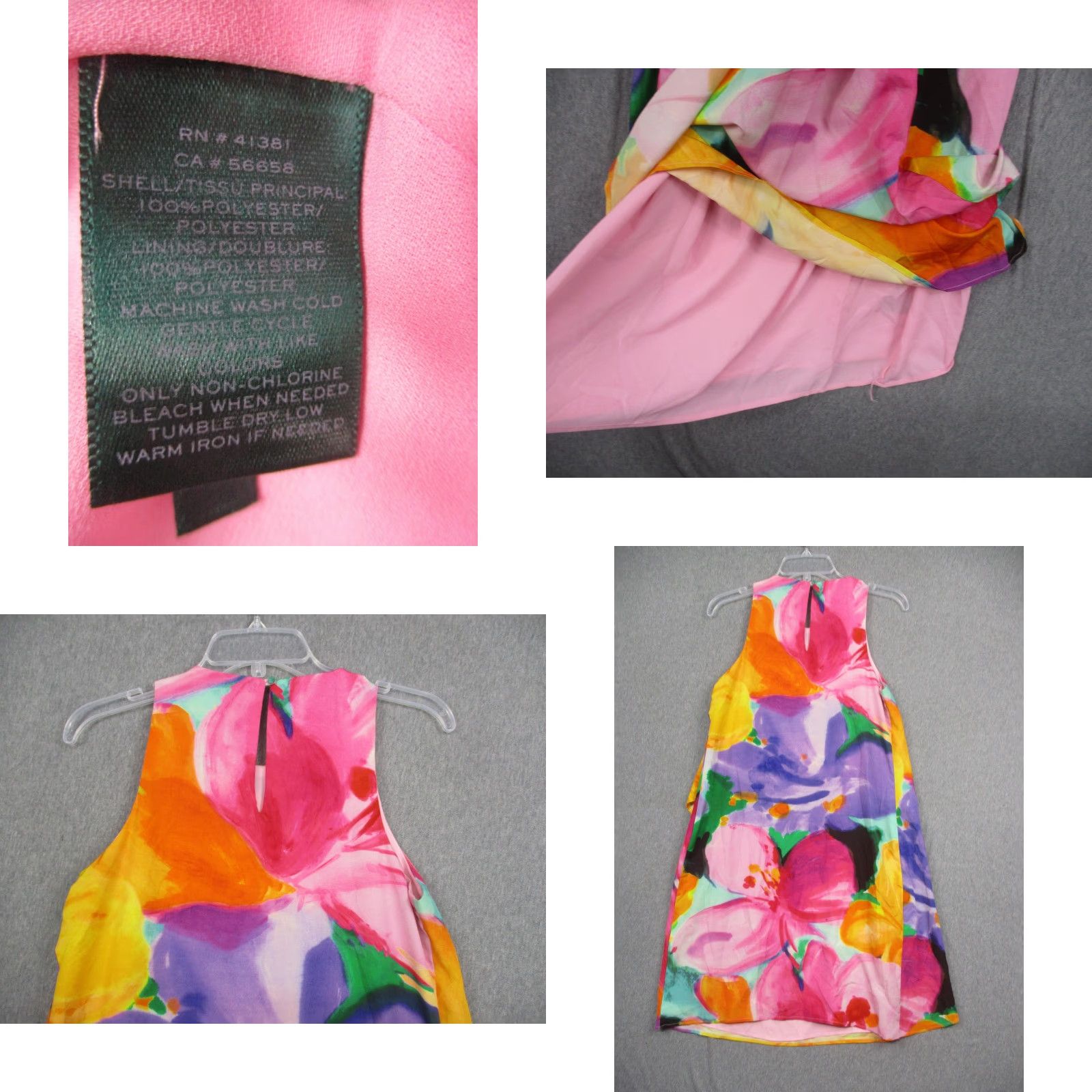 Ralph Lauren Lauren Ralph Lauren Dress Womens 4 Floral Sleeveless Asymmetrical Hem Spring Size S / US 4 / IT 40 - 8 Thumbnail