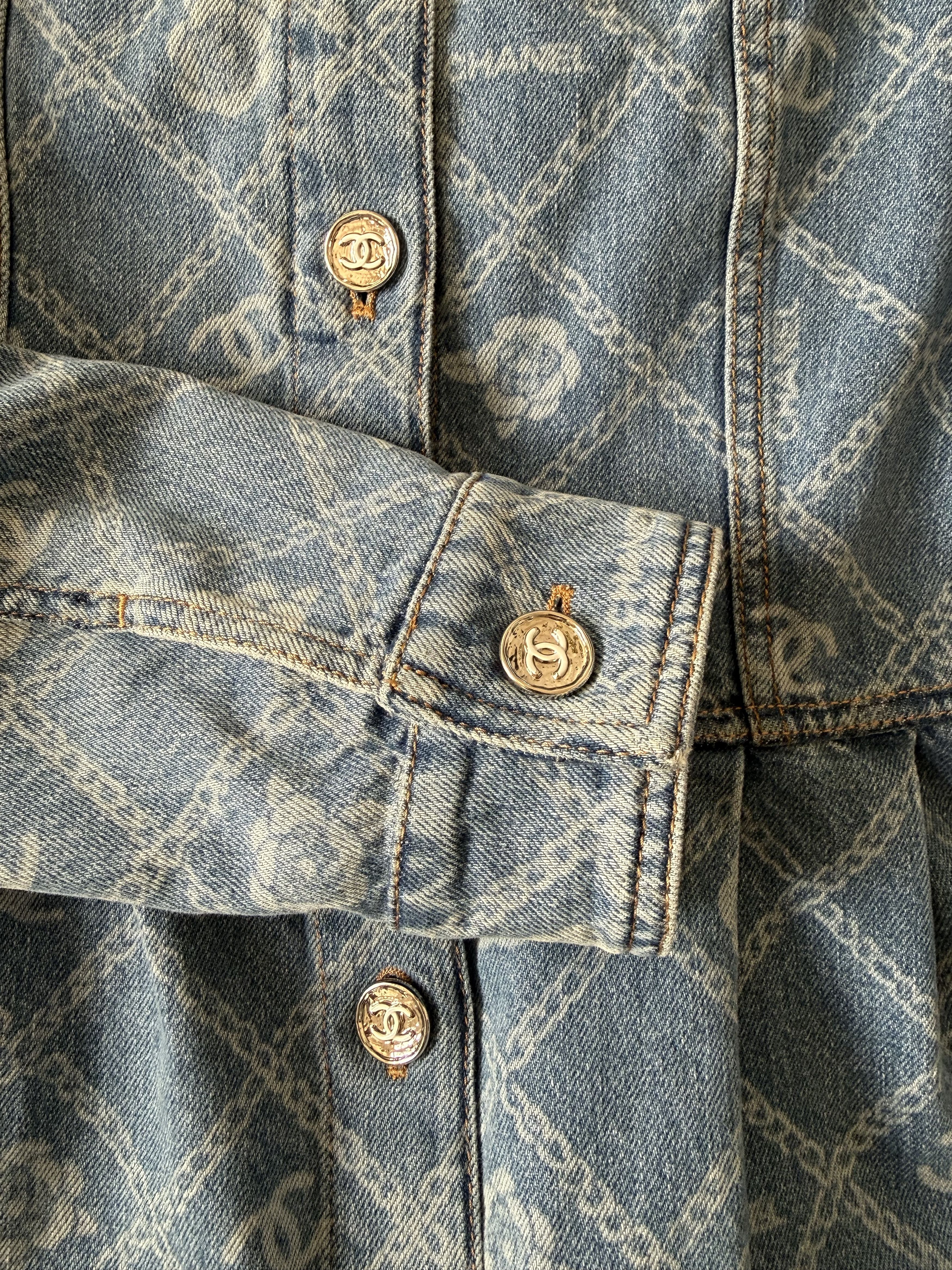 Chanel Chanel 23A CC Camelia Peplum Denim Jacket 34 Size XS / US 0-2 / IT 36-38 - 11 Thumbnail