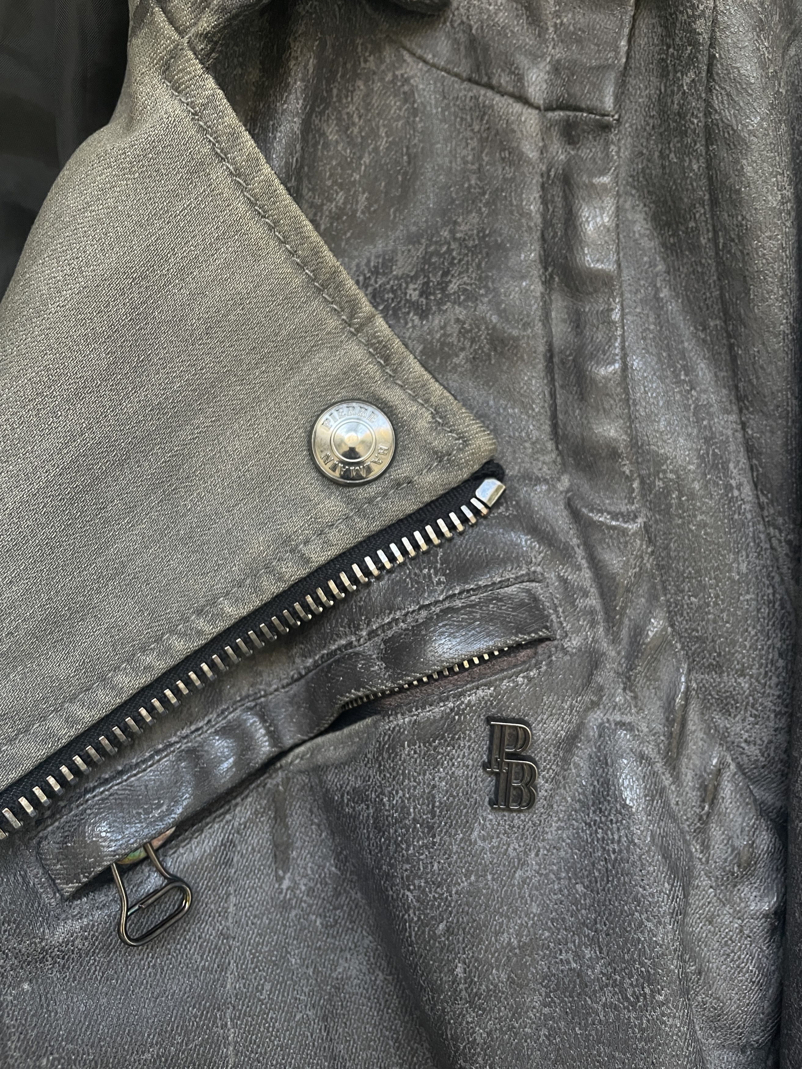 Balmain Balmain AW12 Trompe-L'Oeil Waxed Biker Jacket Size US M / EU 48-50 / 2 - 7 Thumbnail