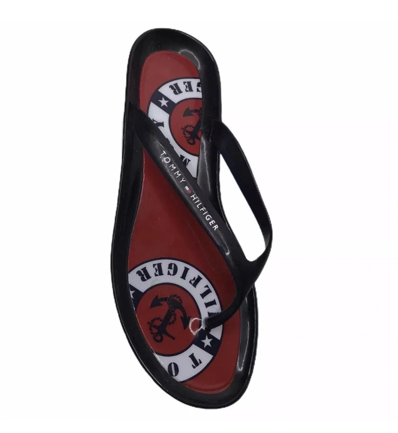 Designer × Tommy Hilfiger Tommy Hilfiger Black Red Nautical Sandals FlipFlops SZ 7 Size US 7 / IT 37 - 6 Thumbnail
