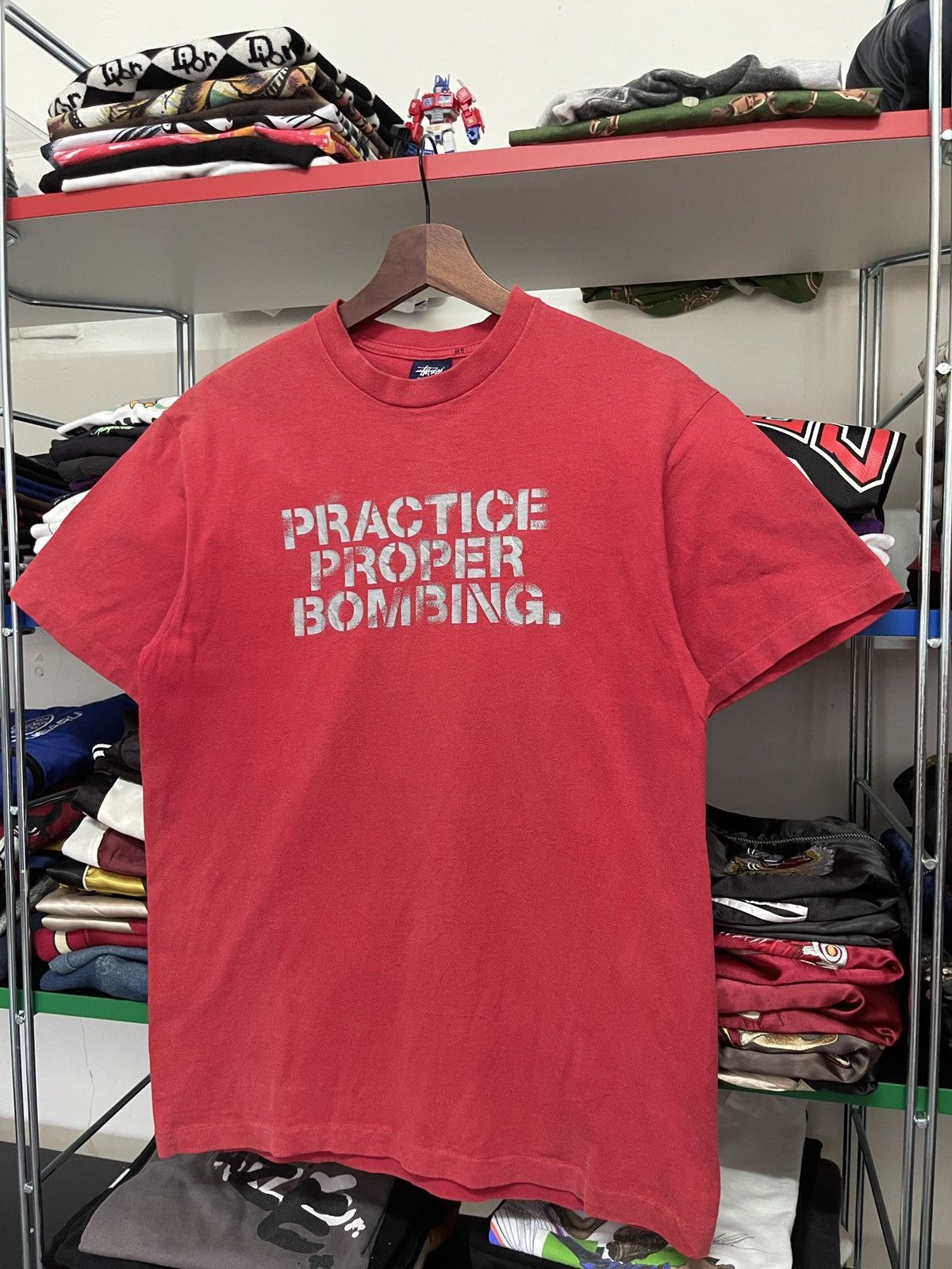 Stussy Vintage 90s Stussy Practice Proper Bombing Graphic Tee Size US M / EU 48-50 / 2 - 4 Thumbnail