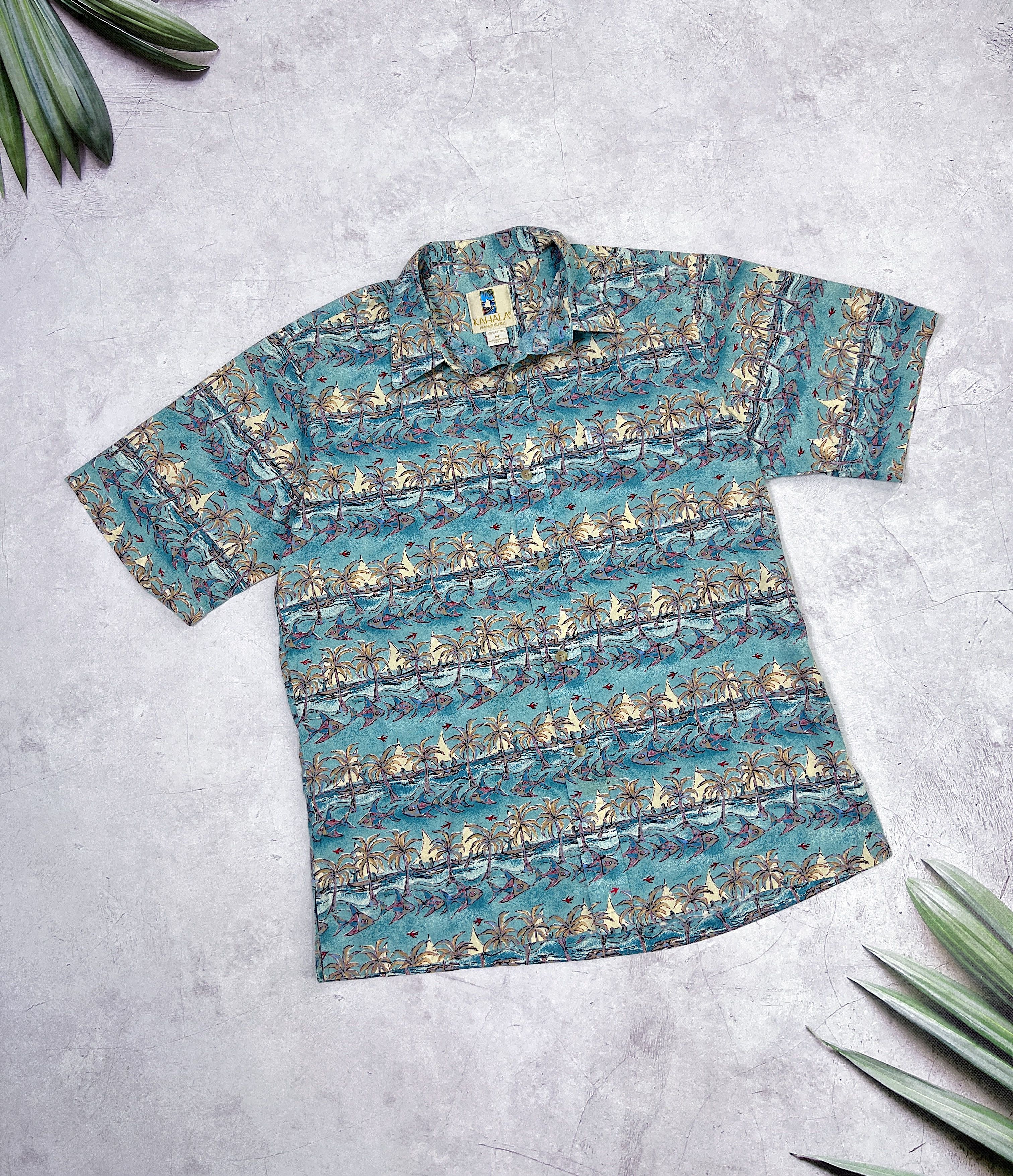 Other Vintage Kahala Hawaiian Shirt Fish & Palms Size US M / EU 48-50 / 2 - 2 Thumbnail