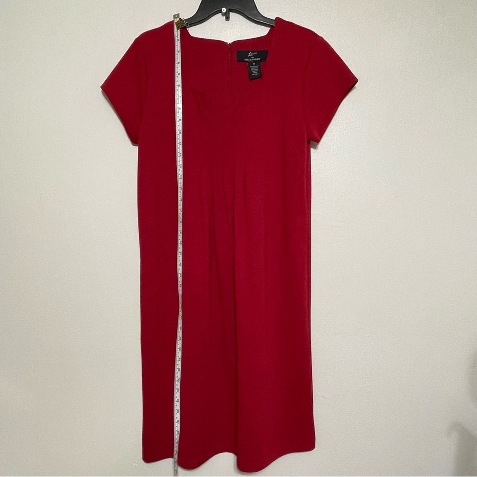 Other Lennie Nina Leonard Red Sheath Dress Medium Darted Size M / US 6-8 / IT 42-44 - 3 Thumbnail