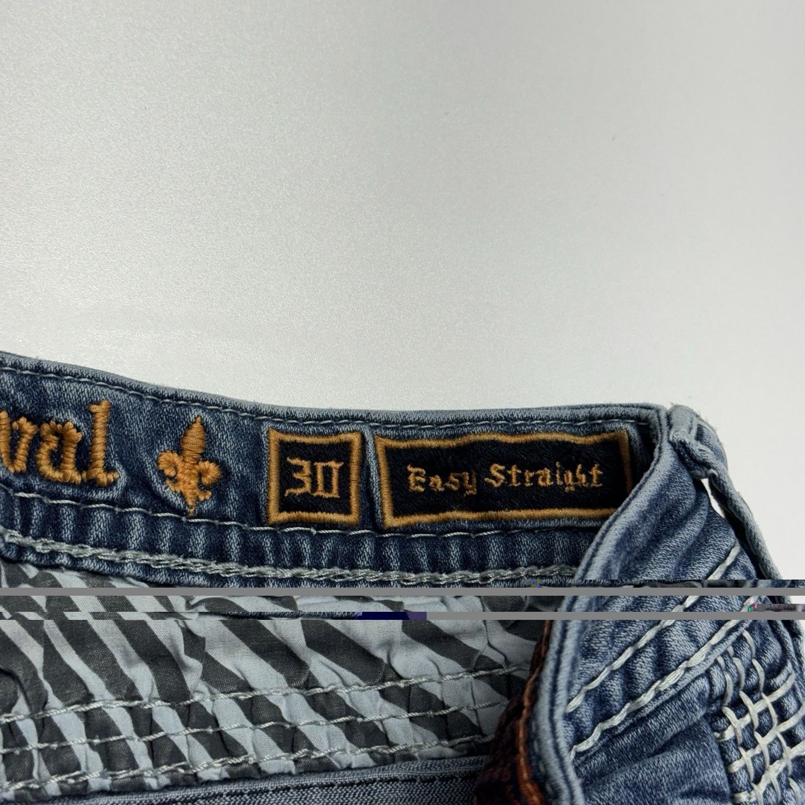 Rock Revival Rock Revival Jeans Womens 30 Blue Yui Easy Straight Rhinesto Size 30" / US 8 / IT 44 - 8 Thumbnail