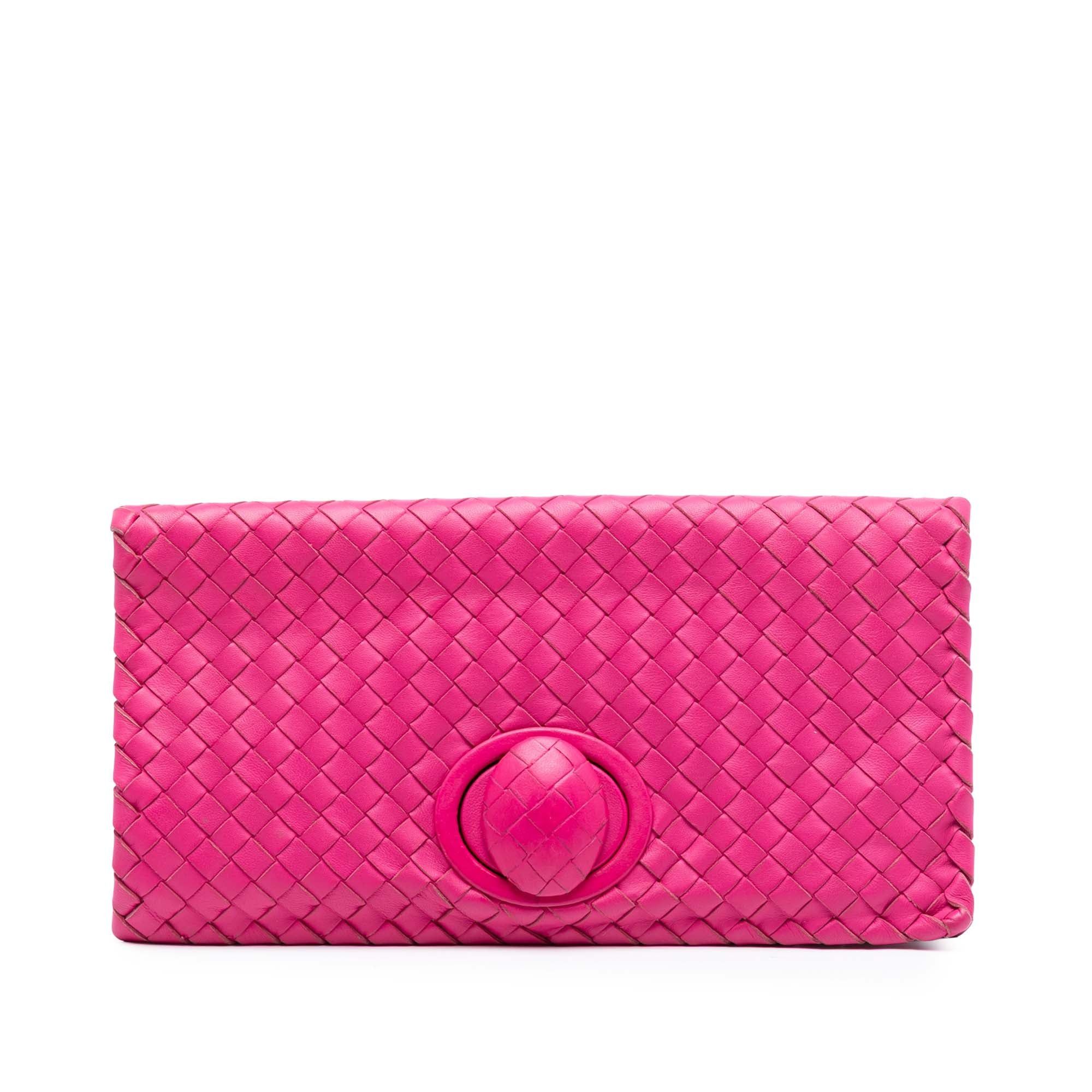 Nappa Intrecciato Turn Lock Clutch