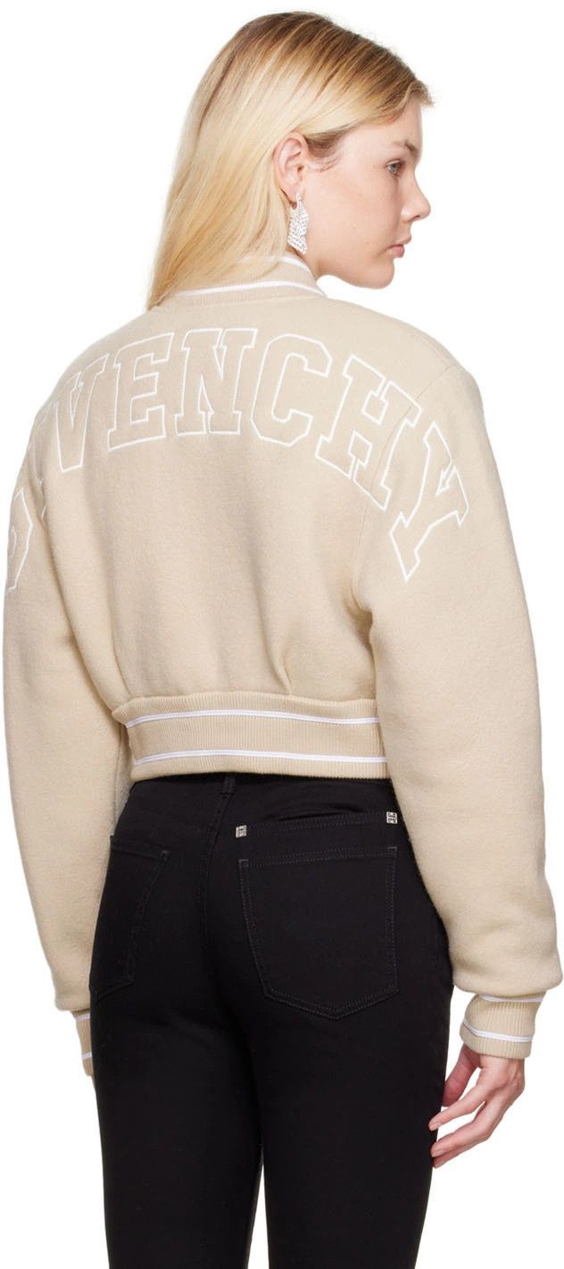 Givenchy o1srvl11e1224 Short Bomber Jacket in Beige Size M / US 6-8 / IT 42-44 - 3 Thumbnail