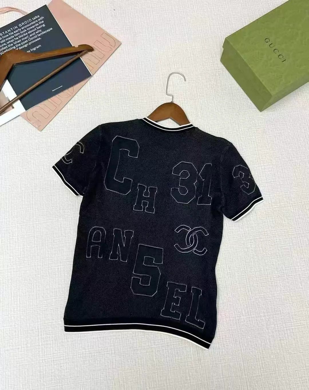 Chanel Chanel Beach Collection Knit Logo Half-Sleeve Top Size 40 Size M / US 6-8 / IT 42-44 - 2 Thumbnail