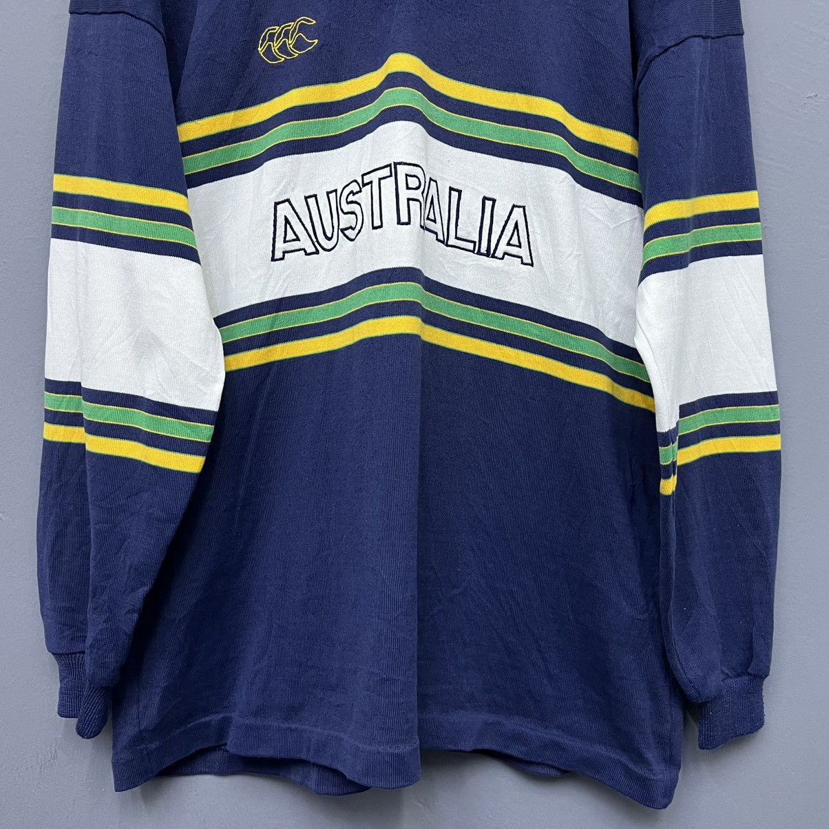 Canterbury of New Zealand Vintage 90s Australia Striped Rugby Jersey Size US L / EU 52-54 / 3 - 4 Thumbnail