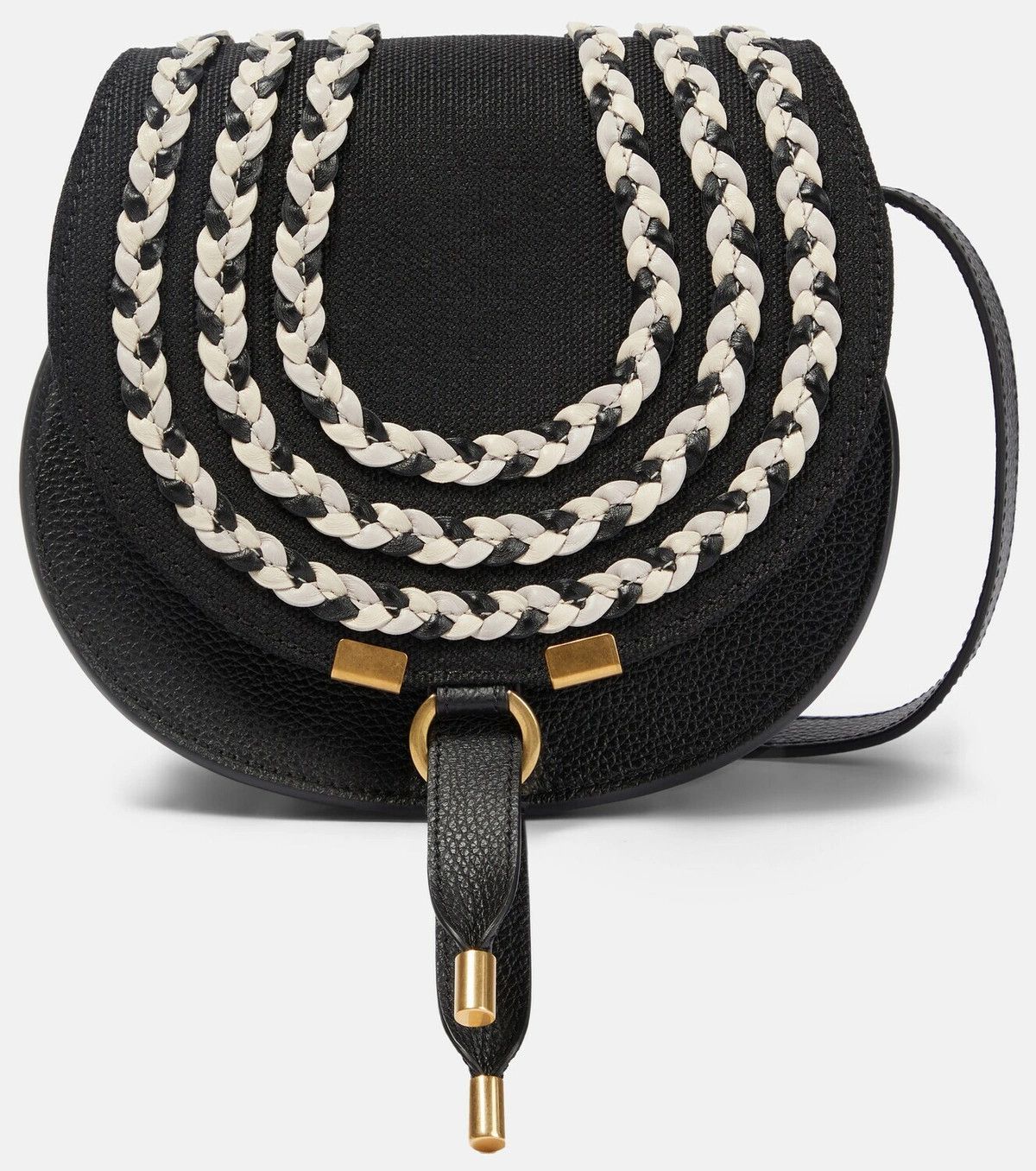Chloe o1loc1c10226 Size: OS / Marcie Saddle Bag in Black/White Size ONE SIZE - 1 Thumbnail