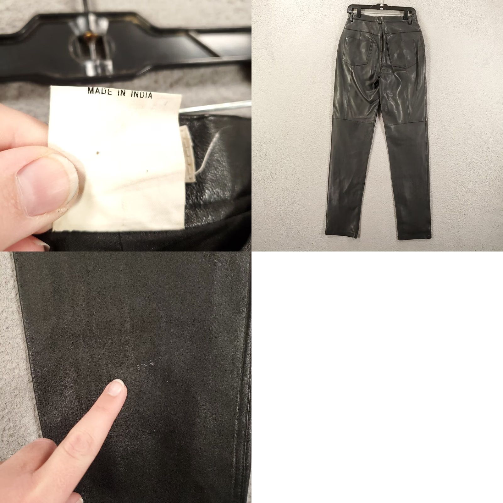 Vintage VINTAGE Hugo Buscati Leather Pants Womens Size 8 Black Slim Straight High Rise 33 Inseam Pockets Zipper Dry Clean Only Fashion Designer 90s/Planner? Size 30" / US 8 / IT 44 - 8 Thumbnail