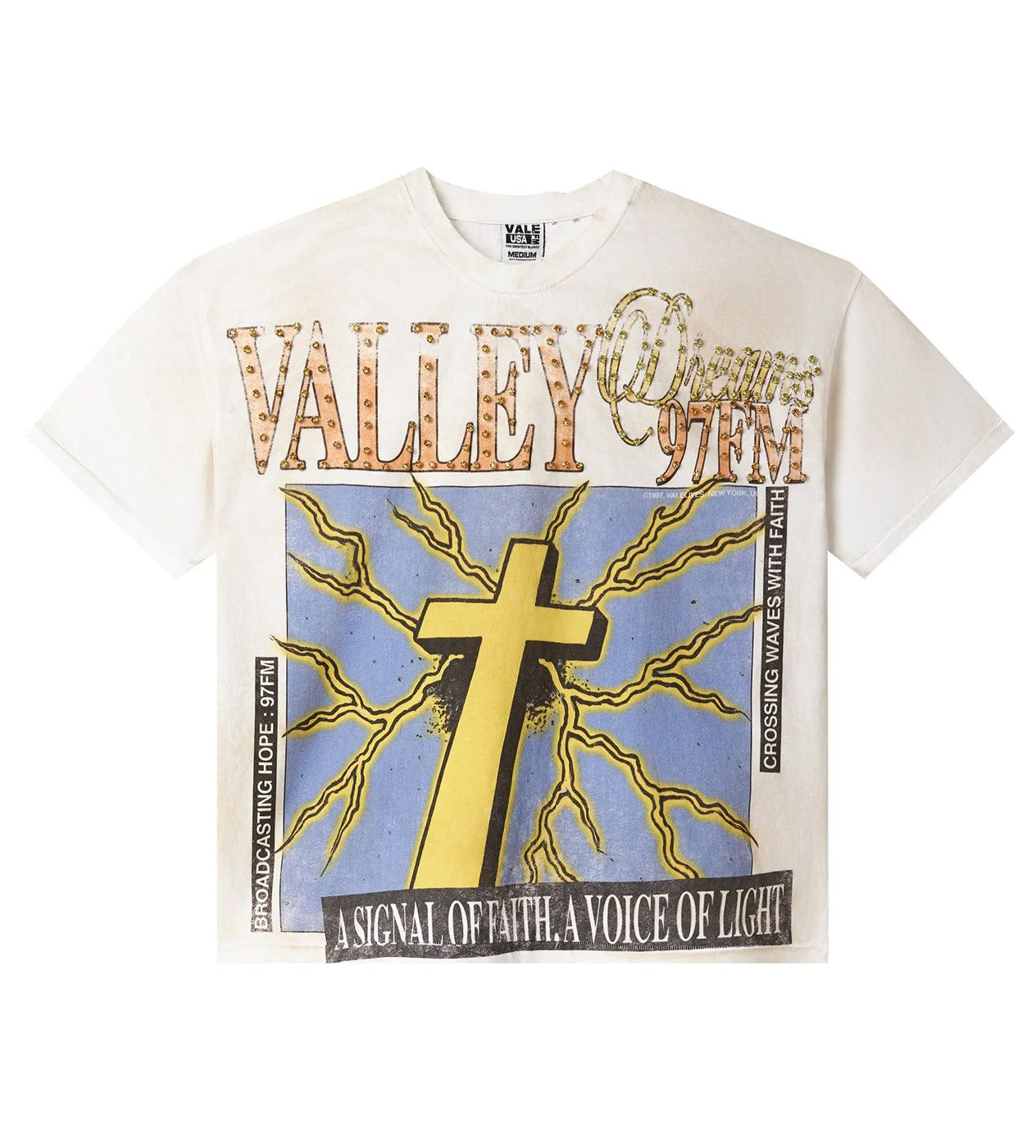Vale Forever Thunder Cross Bling Tee Cream Size US S / EU 44-46 / 1 - 1 Thumbnail