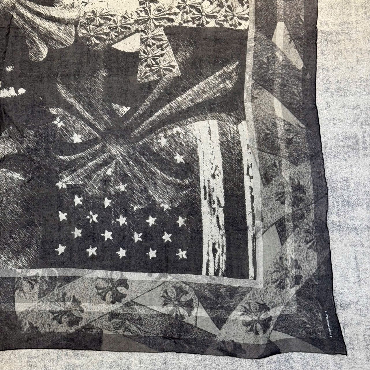 Chrome Hearts Chrome Hearts Print Silk scarf black Size ONE SIZE - 4 Thumbnail