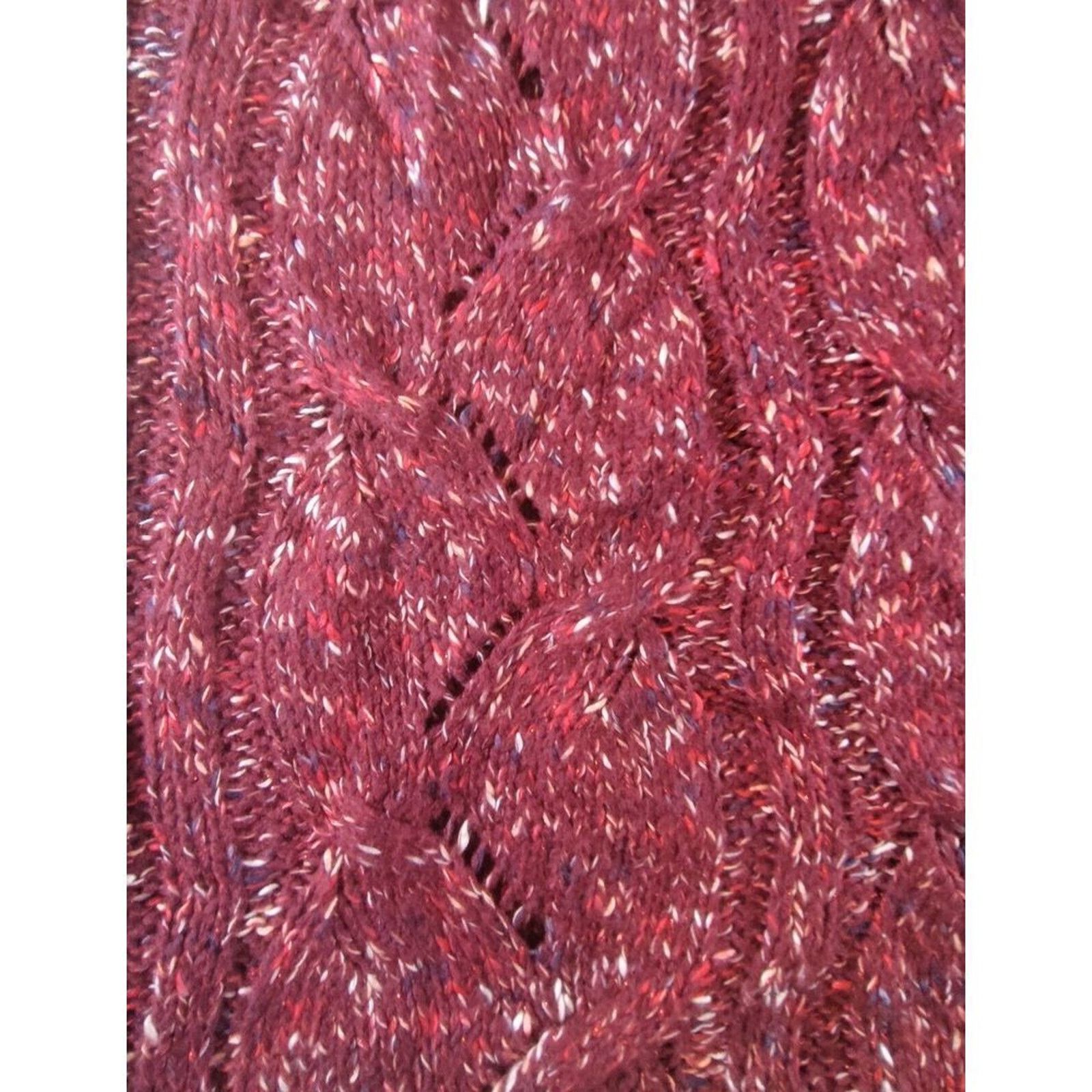 St. Johns Bay St Johns Bay Sweater Women's XL Eyelet Burgundy Cable Knit Size XL / US 12-14 / IT 48-50 - 10 Thumbnail