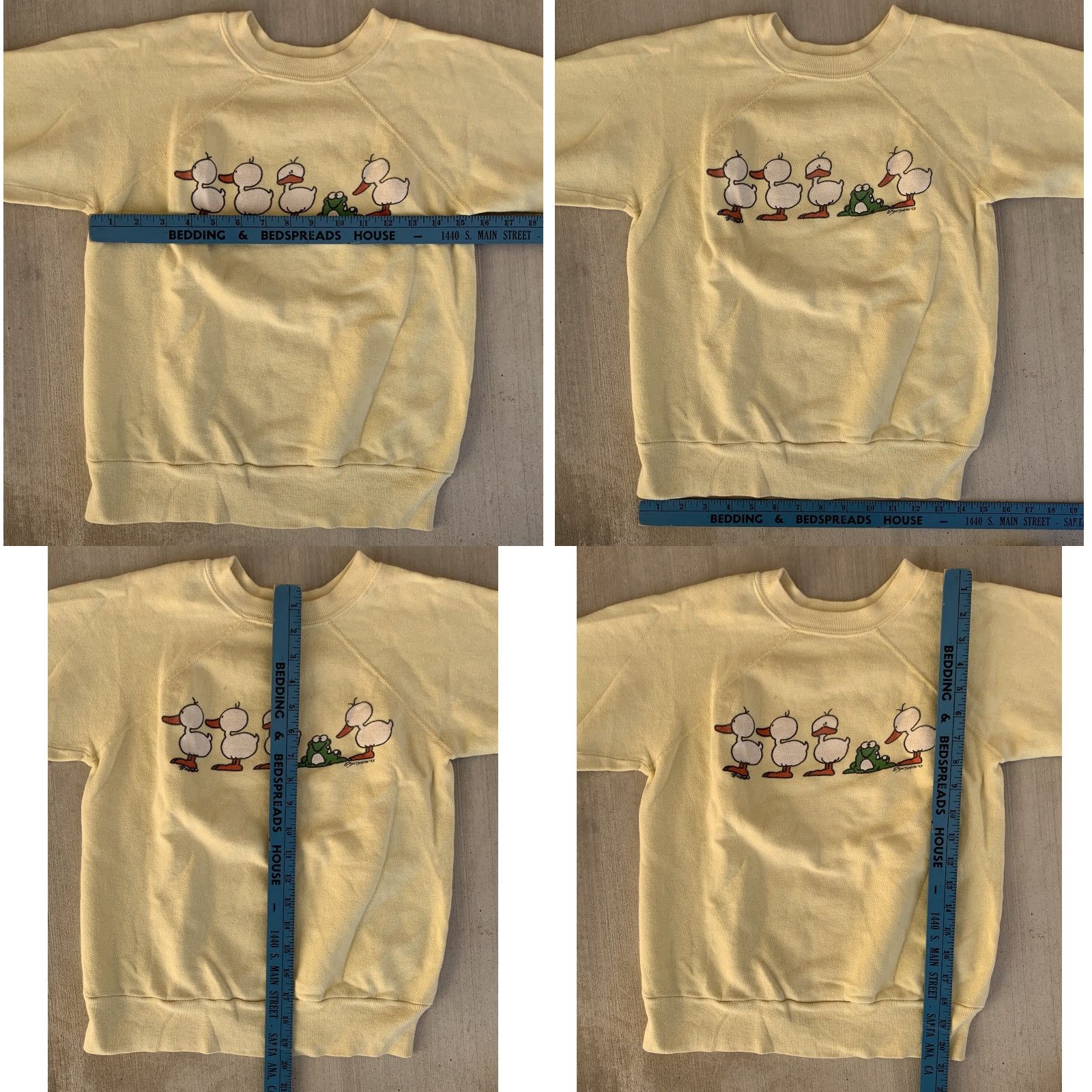 Vintage VINTAGE Jean Top Raglan Sweatshirt Ducks Frog Size S Yellow 80s Women Sweatshirt Pullover Raglan Runs Small Size S / US 4 / IT 40 - 11 Thumbnail