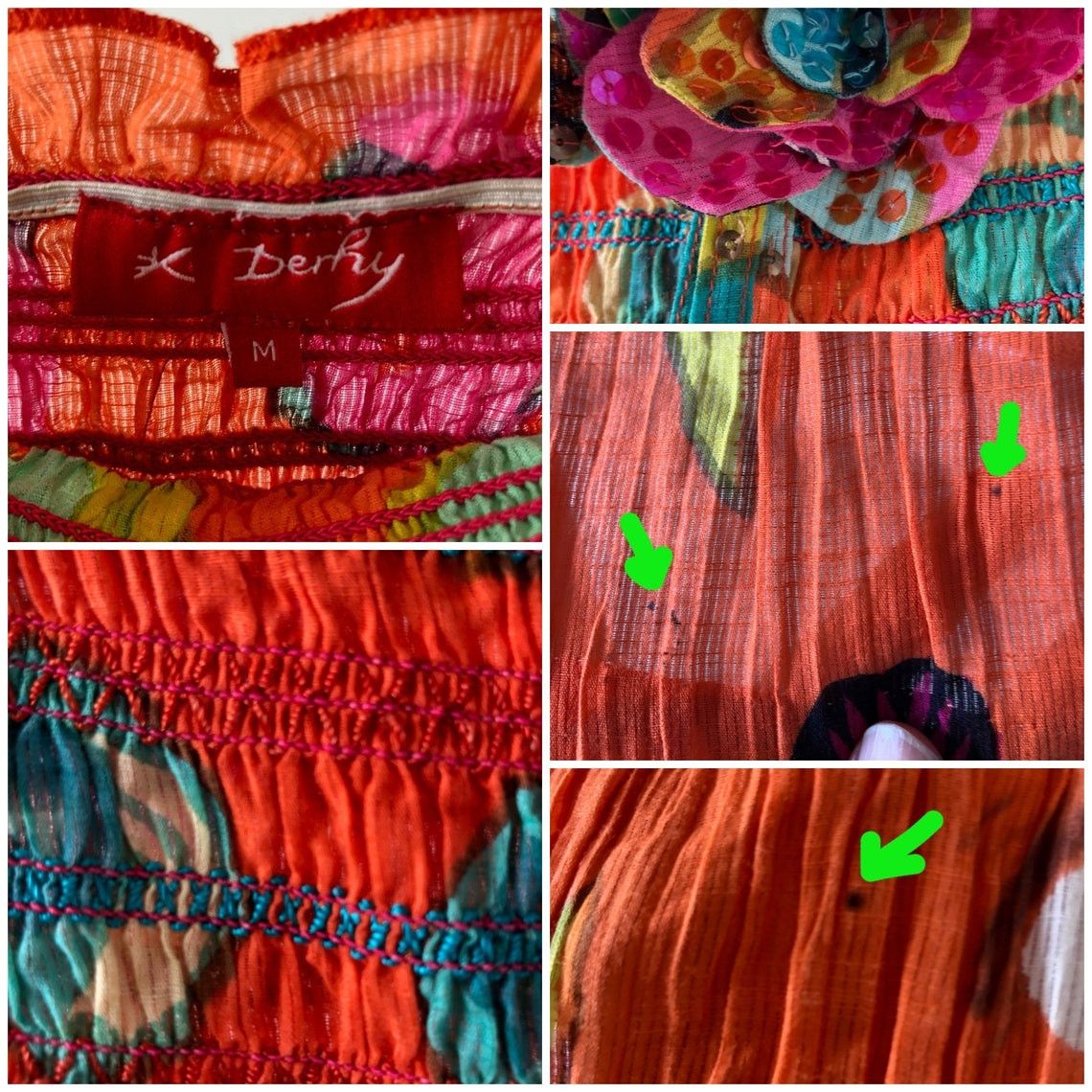 Vintage Vintage Rene Derhy Y2K Floral Strapless Top Size M / US 6-8 / IT 42-44 - 10 Thumbnail