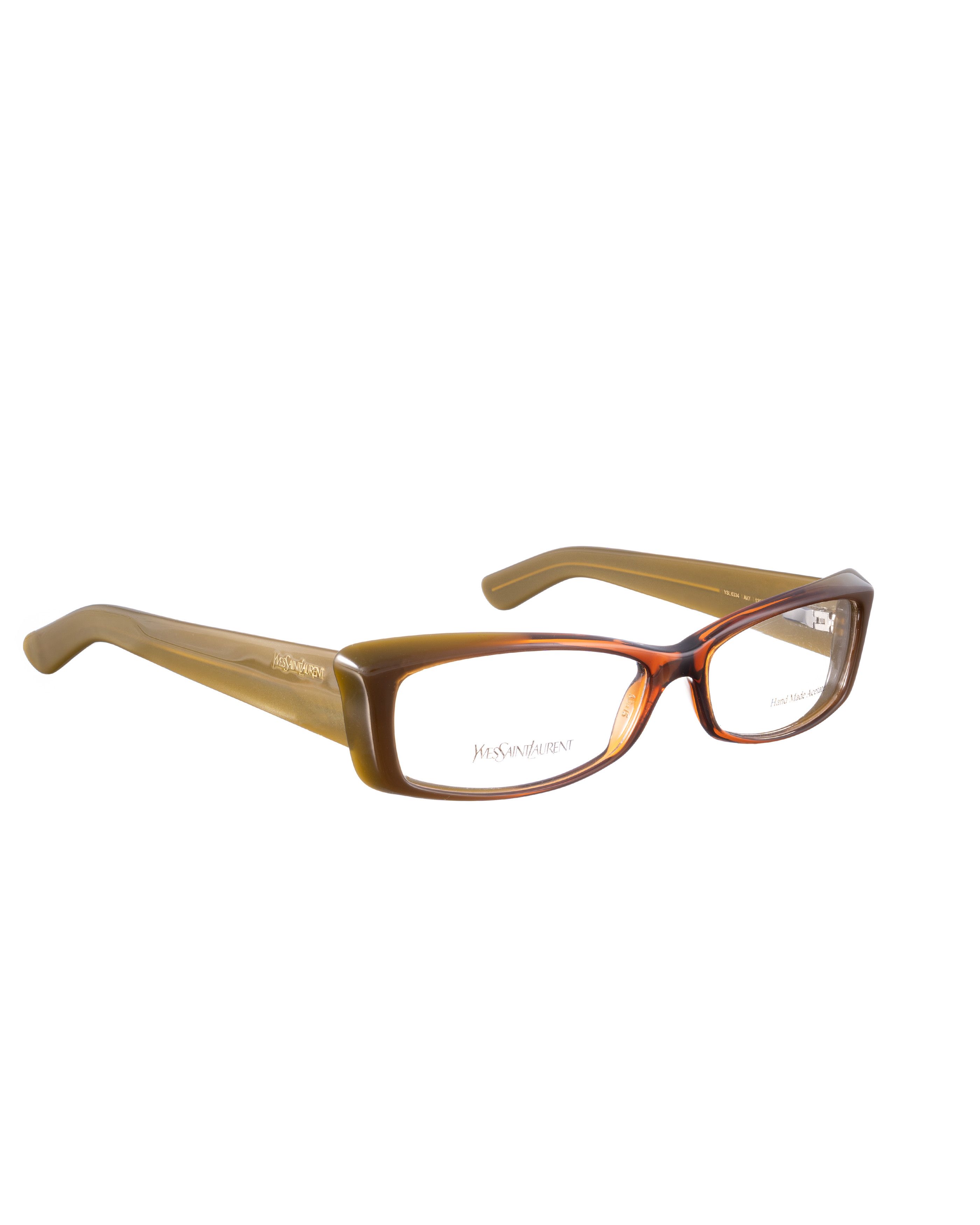 Yves Saint Laurent Yves Saint Laurent 00s Brown Plastic Transparent Glasses Size ONE SIZE - 1 Thumbnail