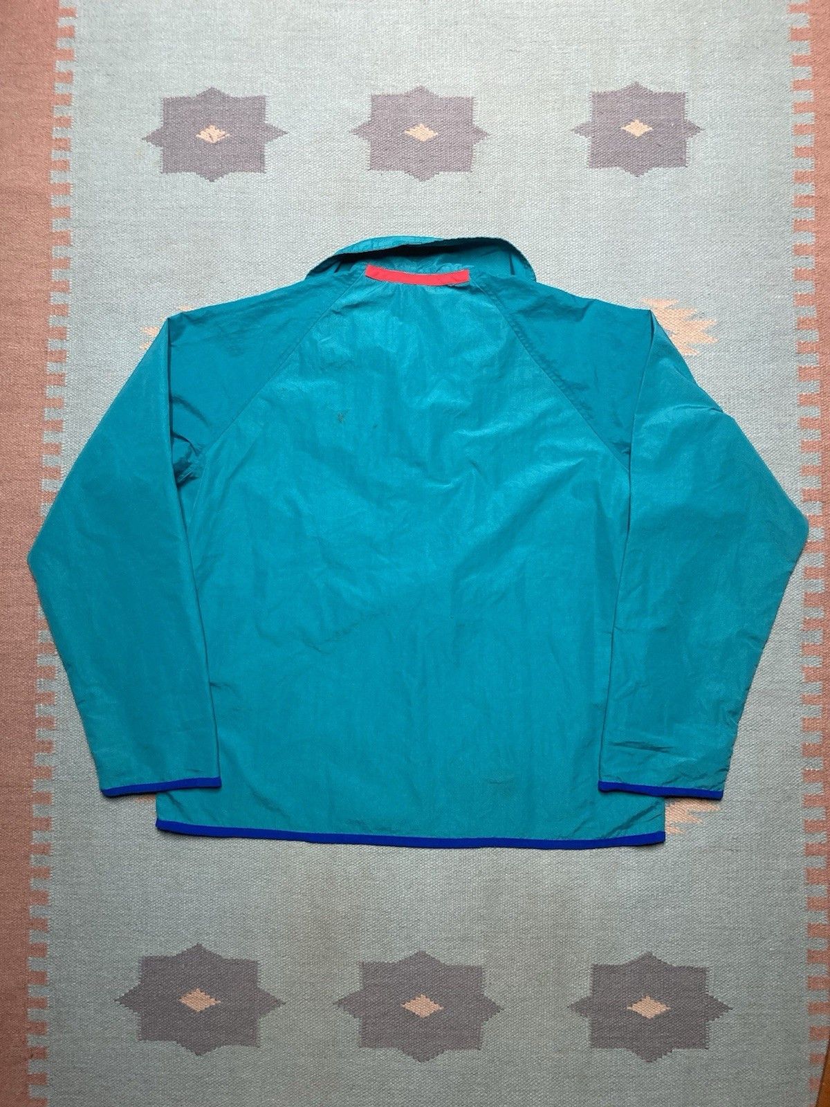 Vintage 80s anorak windbreaker jacket pullover half zip teal blue XL Size US XL / EU 56 / 4 - 6 Thumbnail