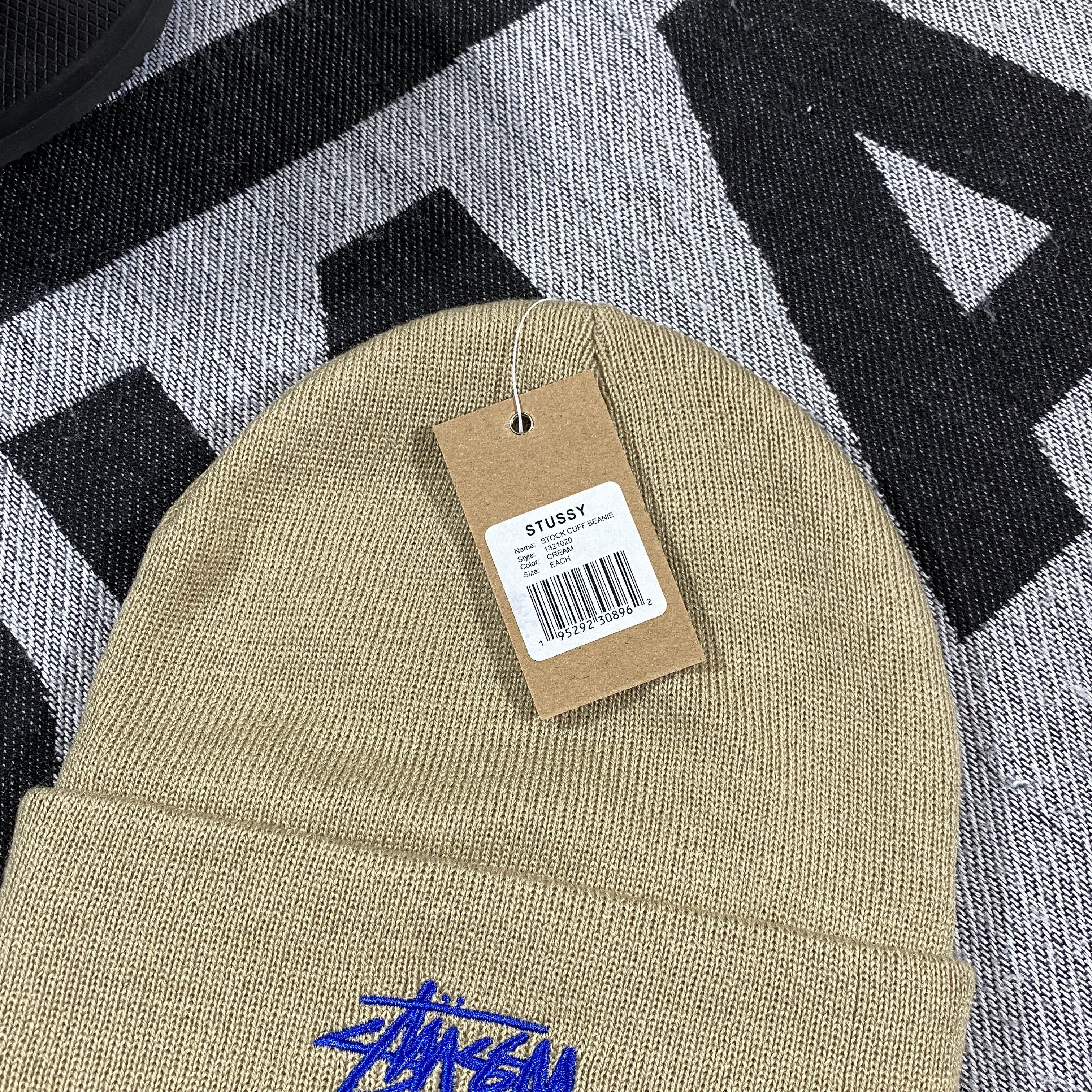 Stussy STUSSY STOCK LOGO BEANIE HAT CREAM Size ONE SIZE - 3 Thumbnail