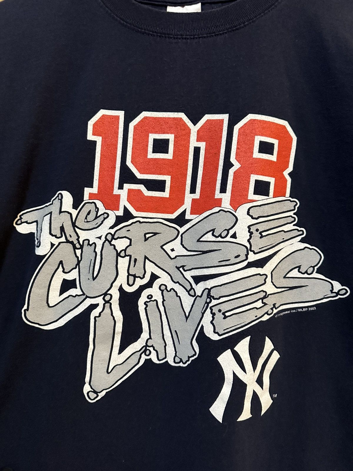 4GSELLER ⚾️ Vintage New York Yankees The Curse Lives T Shirt Size US XL / EU 56 / 4 - 2 Thumbnail