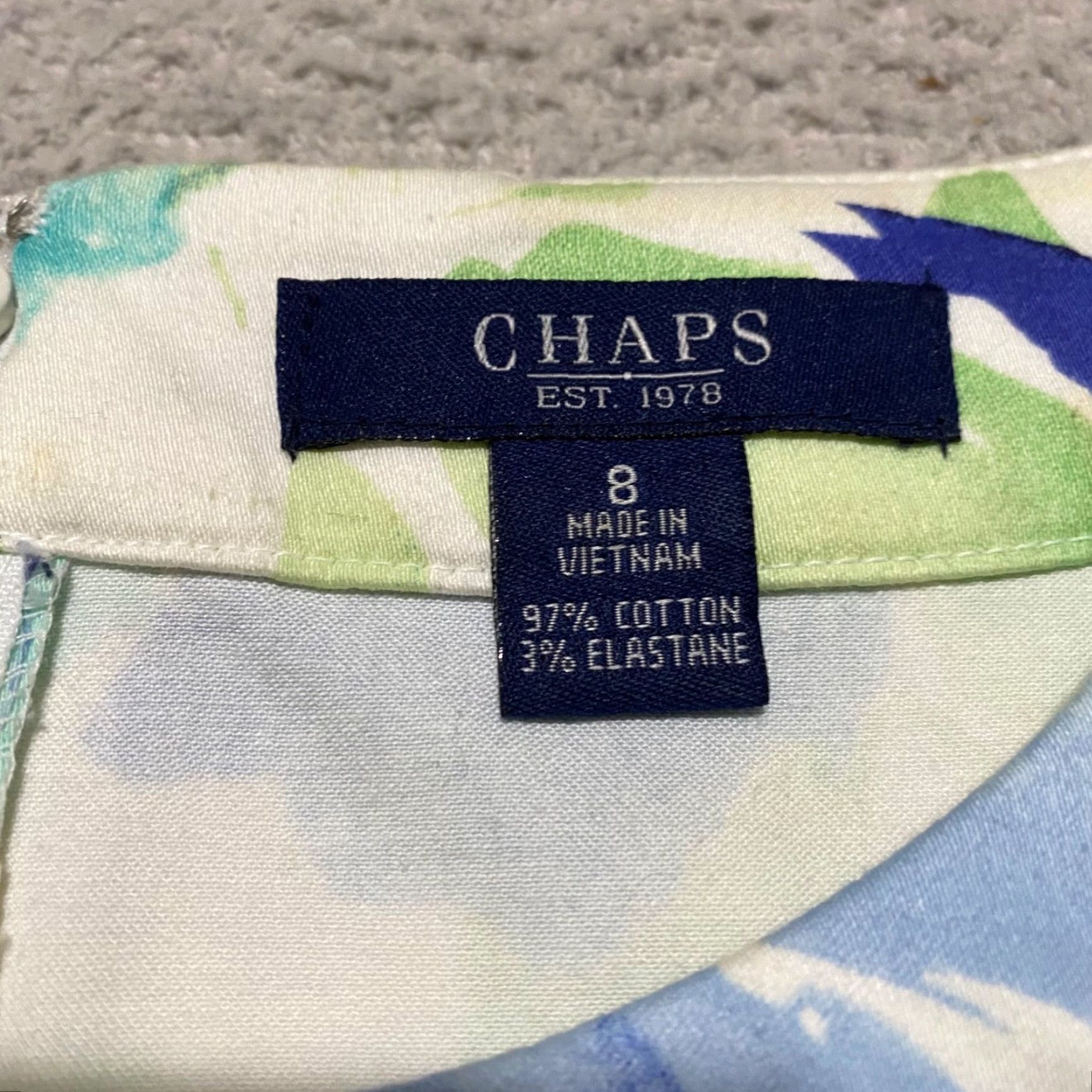 Chaps Chaps Dress Women's Multicolor Floral Sheath Sleeveless Round Neck Zip Knee Length 8 Size M / US 6-8 / IT 42-44 - 3 Thumbnail
