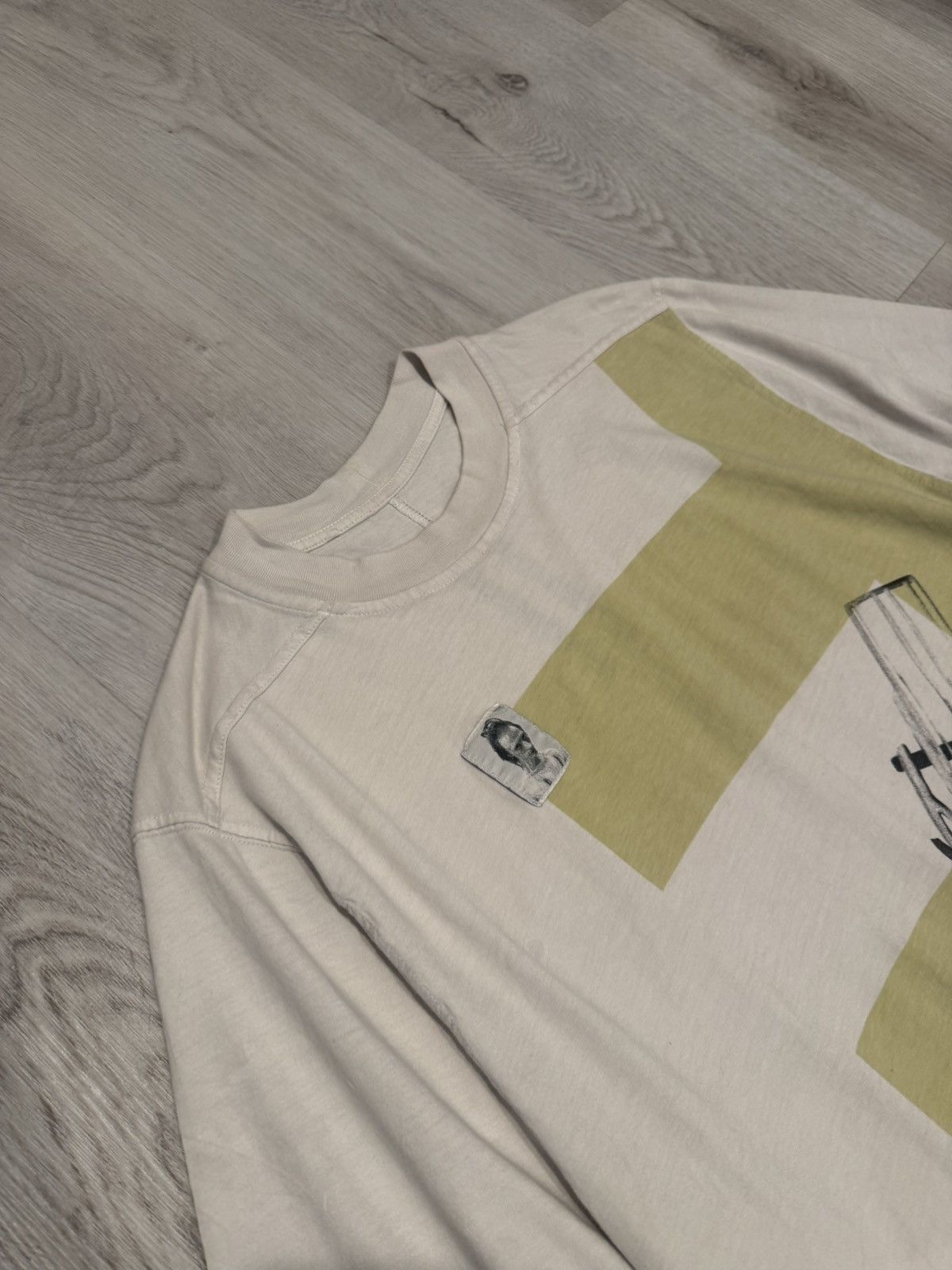 Rick Owens Drkshdw s/s 2019 milk/dark lime jumbo tee!! Size US M / EU 48-50 / 2 - 3 Thumbnail