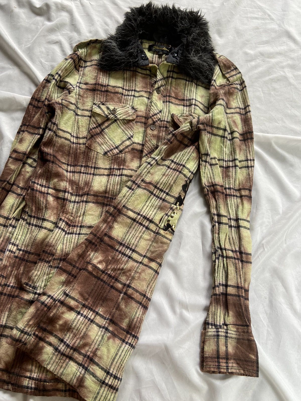 Japanese Brand LOVE EXPRESSION FAUX FUR BUTTON DOWN SHIRT Size US M / EU 48-50 / 2 - 3 Thumbnail