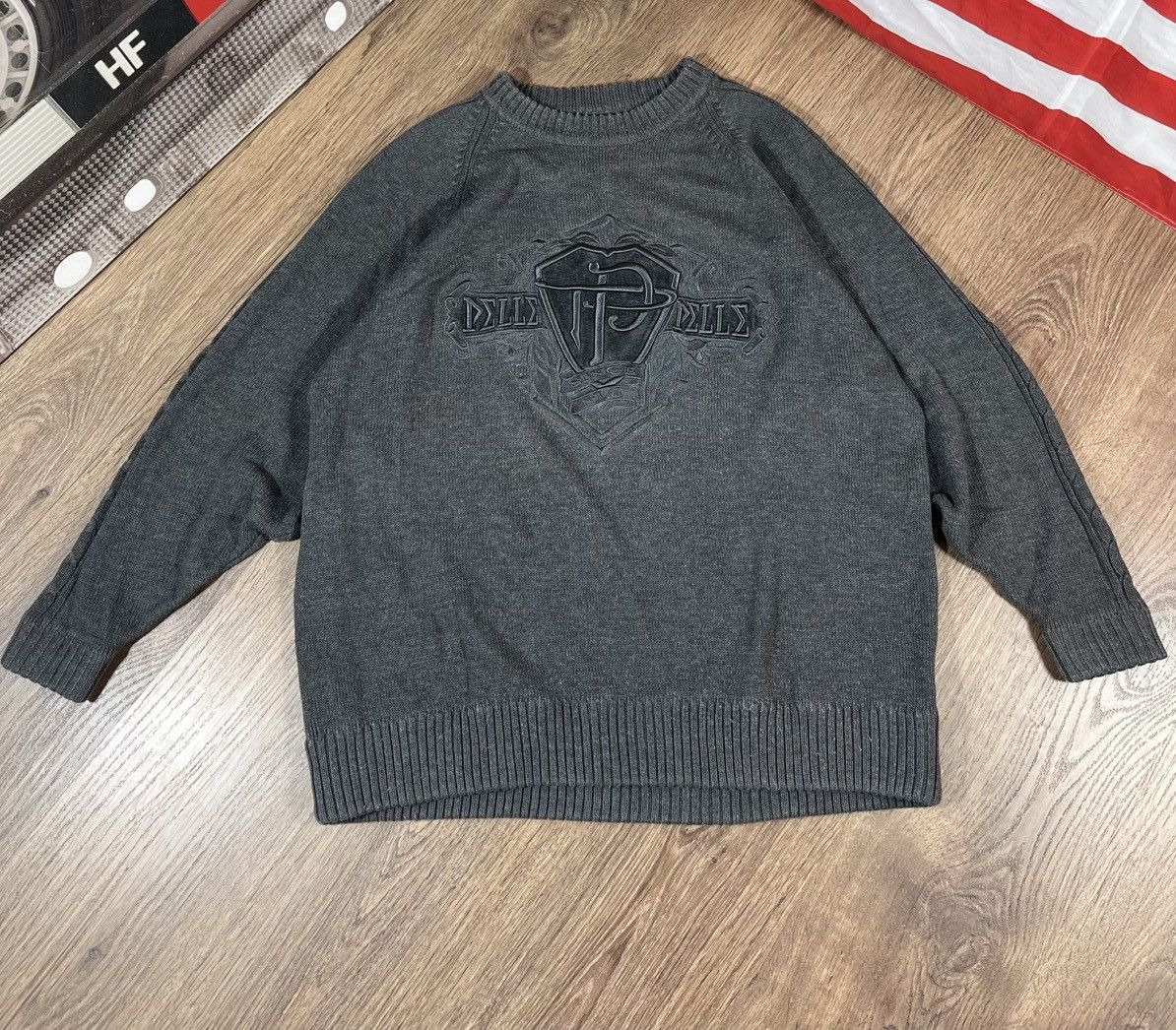 Pelle Pelle × Vintage Vintage Marc Buchanan Pelle Pelle Knit Sweater Rare Big Logo Size US L / EU 52-54 / 3 - 1 Thumbnail