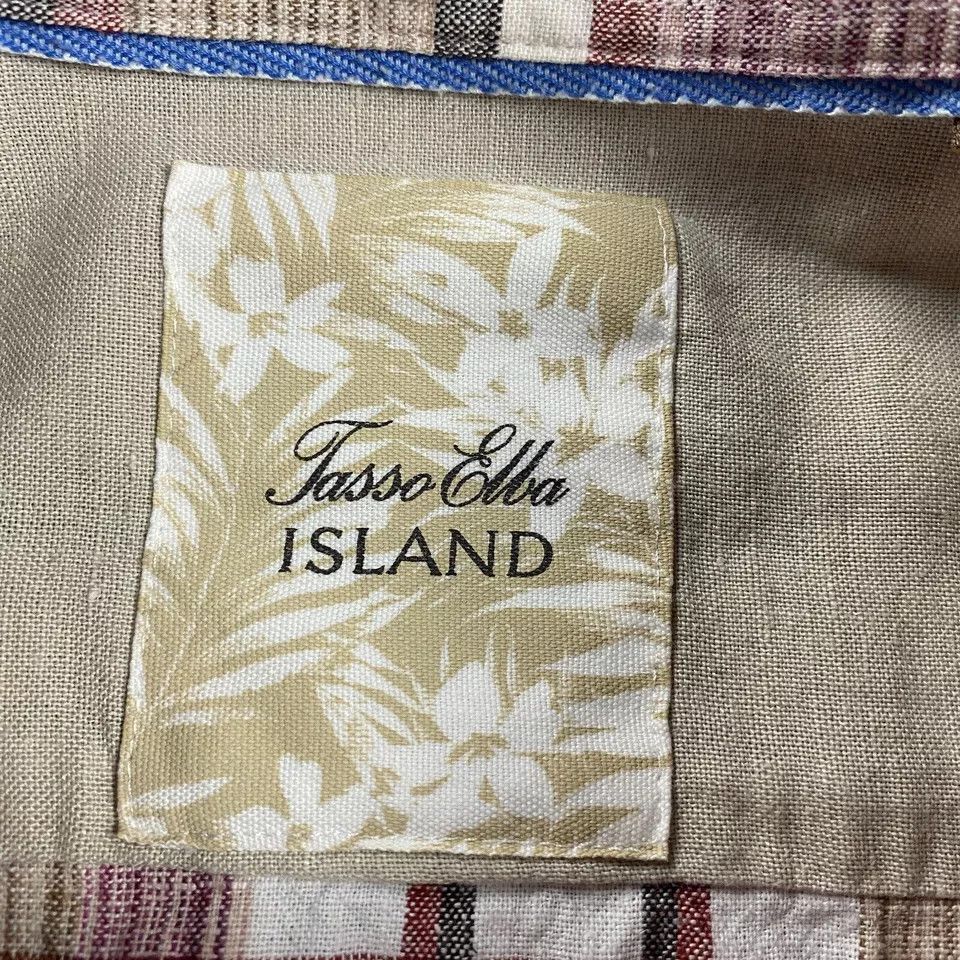 Tasso Elba Tasso Elba Island Shirt Men's Plaid XL Linen Cotton Size US XL / EU 56 / 4 - 2 Thumbnail