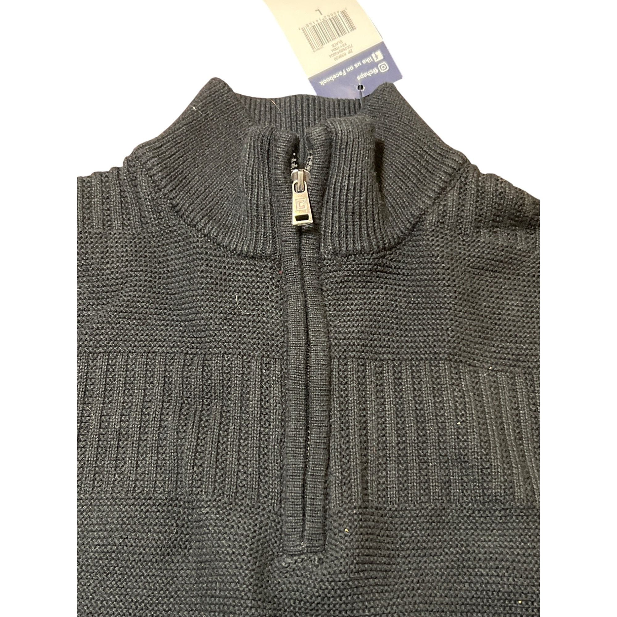 Chaps Chaps 1/4 Zip Mock Turtleneck Mens Sweater Black Pullover Si Size US L / EU 52-54 / 3 - 3 Thumbnail