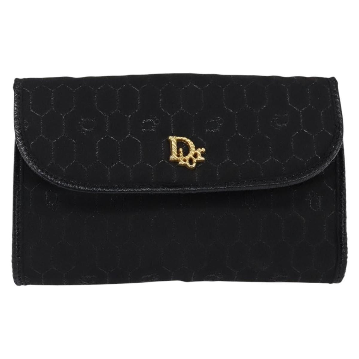 Dior DIOR Honeycomb Canvas Chain Shoulder Bag Black Gold Size ONE SIZE - 2 Thumbnail