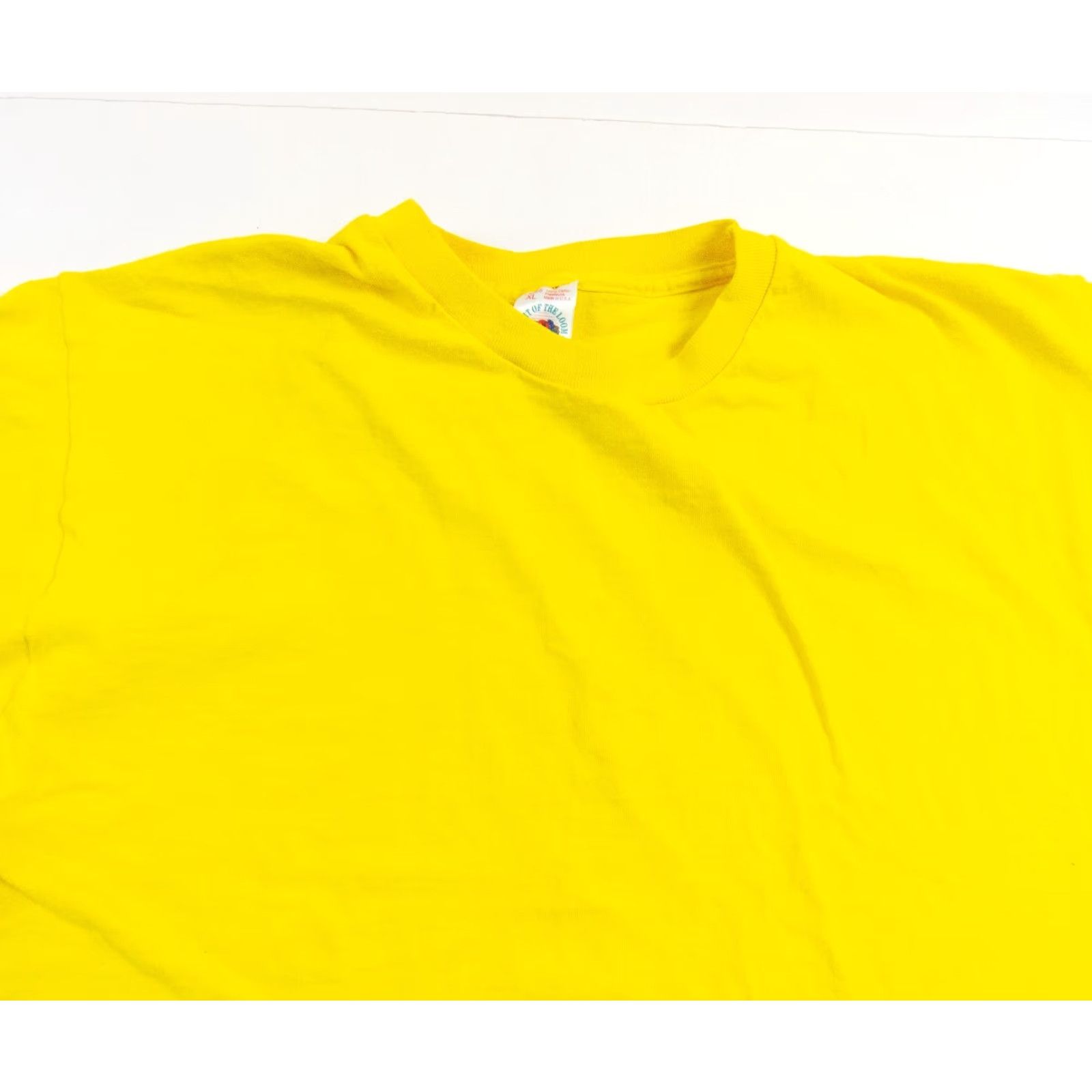 Fruit Of The Loom VINTAGE Fruit of the Loom T-Shirt Womens XL Yellow Solid 90s Crew Neck Short Sleeve Size XL / US 12-14 / IT 48-50 - 2 Thumbnail