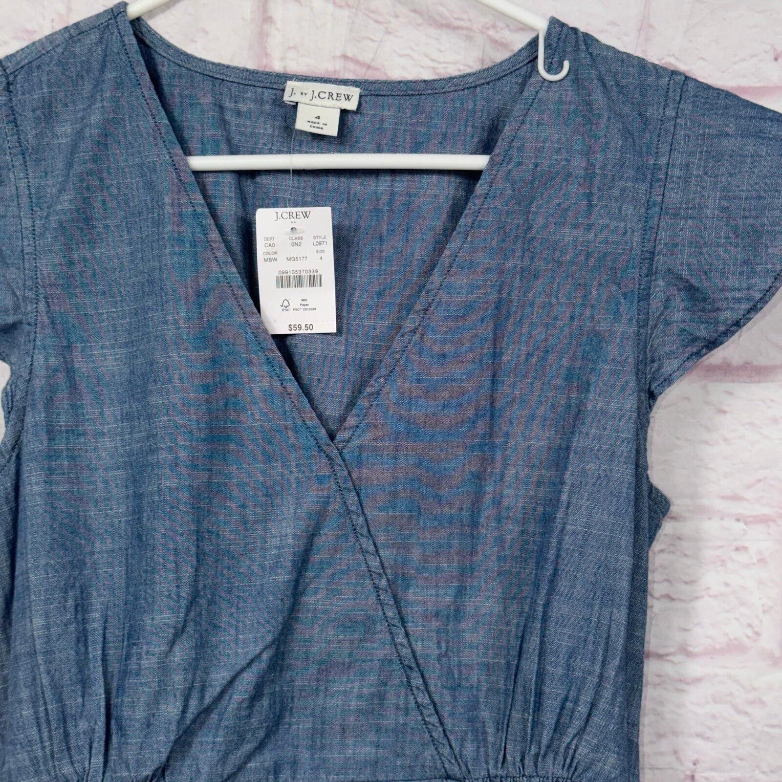 J.Crew J.Crew Women's Chambray Wrap Top Size 4 NWT Size S / US 4 / IT 40 - 2 Thumbnail