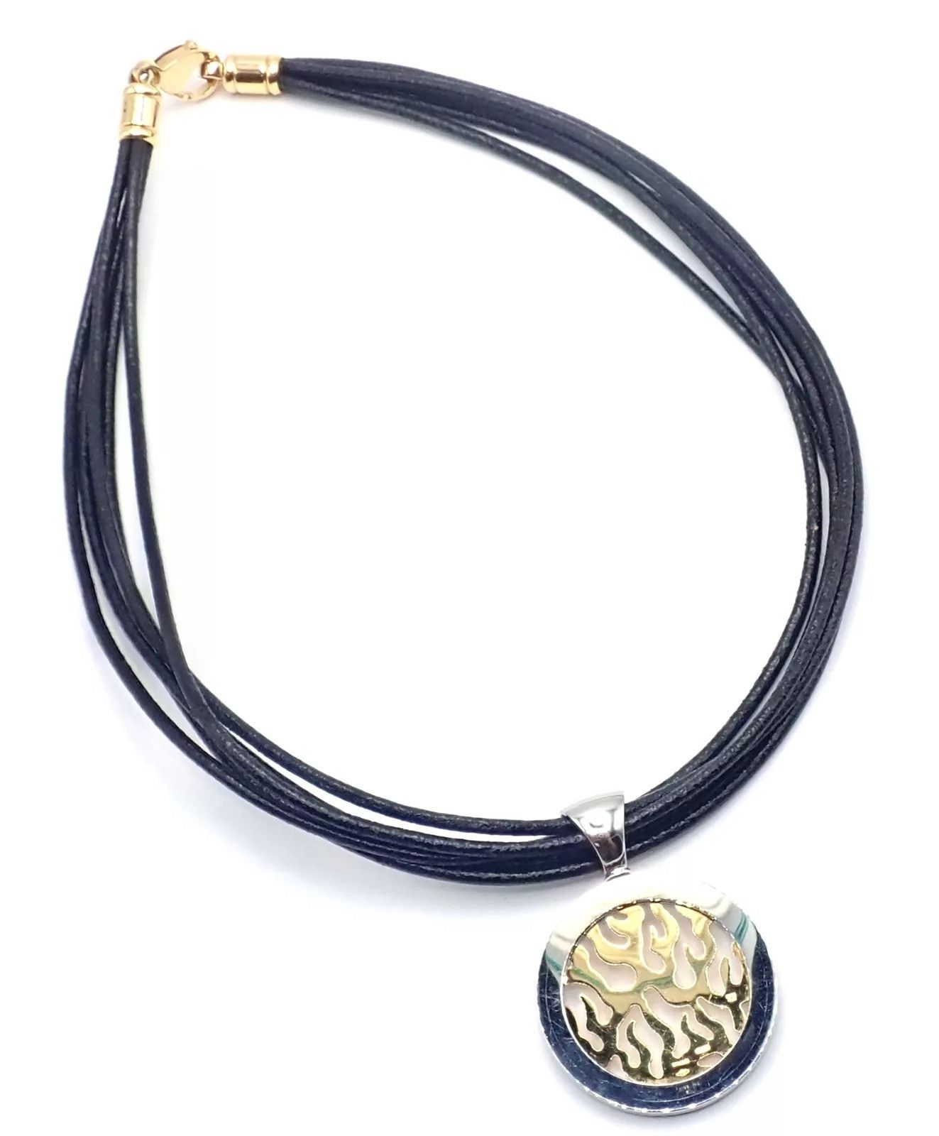 Bvlgari Bulgari 18k Yellow Gold & Stainless Steel Pendant Necklace Size ONE SIZE - 11 Thumbnail