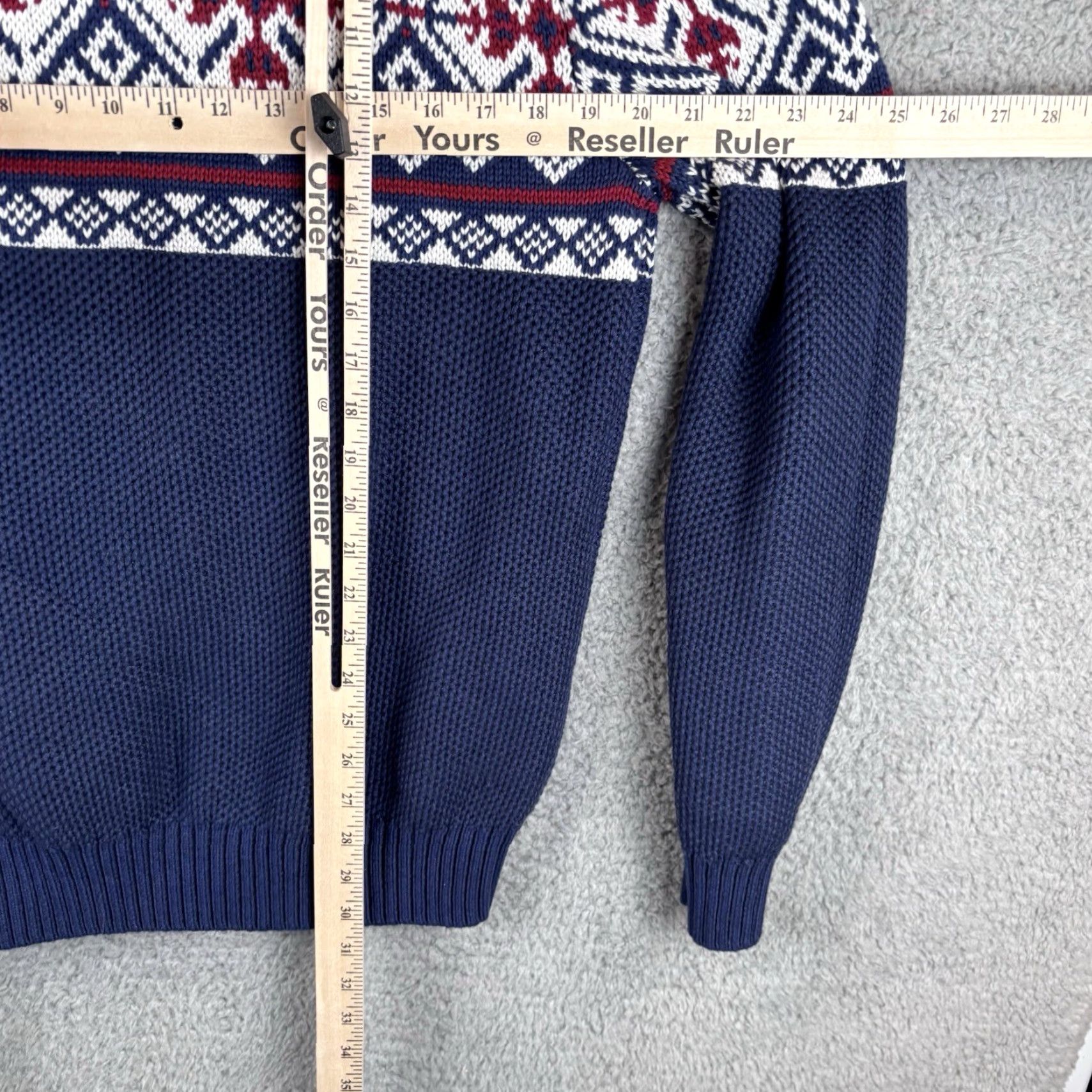 Izod VINTAGE IZOD Sweater Mens L Navy Snowflake 1/2 Zip Mockneck Ski Outdoor Knit Blues Size US L / EU 52-54 / 3 - 5 Thumbnail