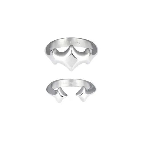 Other Stylish Star-Shaped Silver Rings Set Size ONE SIZE - 6 Thumbnail