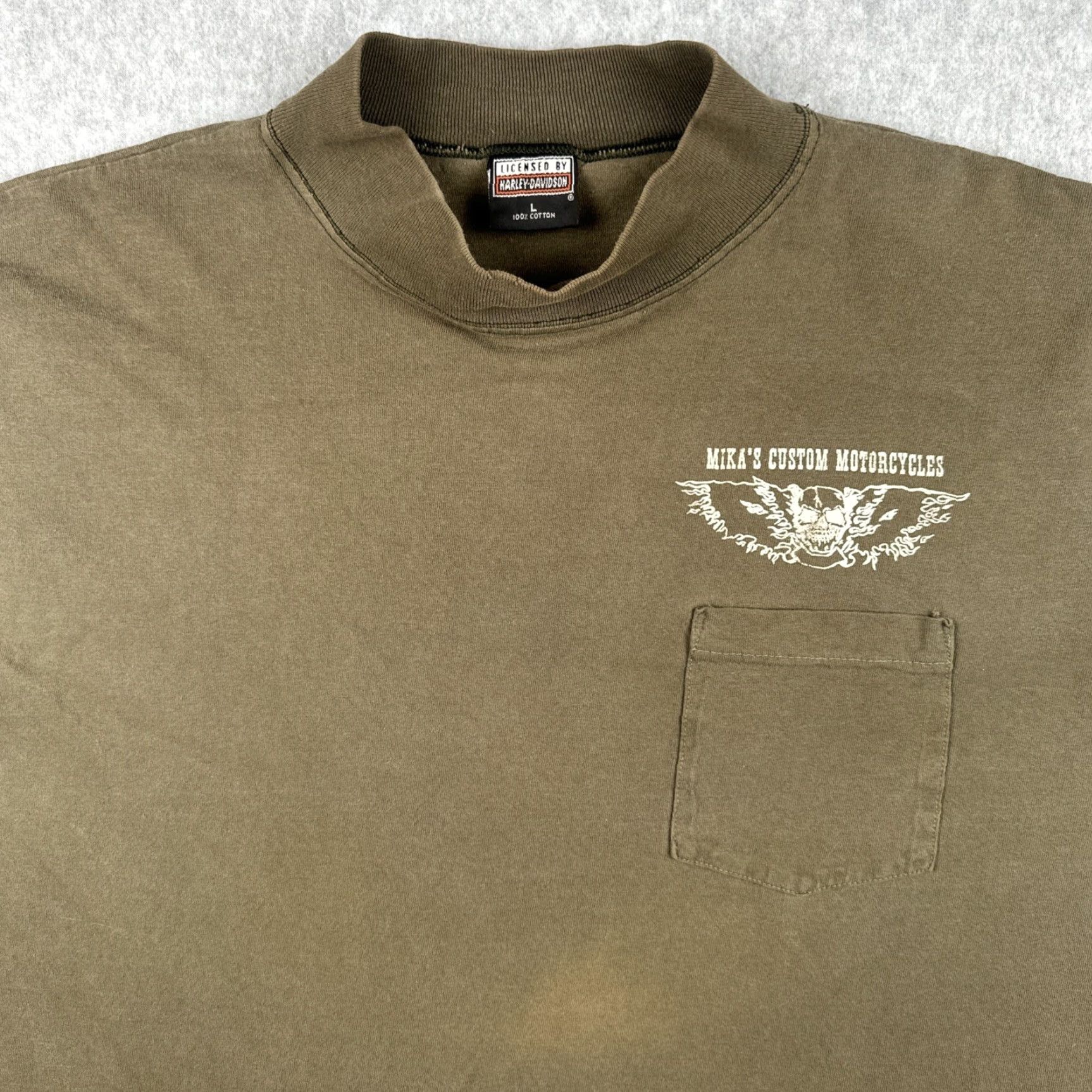 Harley Davidson VINTAGE Harley-Davidson Long Sleeve Pocket Shirt Mens L Green 90s Size US L / EU 52-54 / 3 - 6 Thumbnail