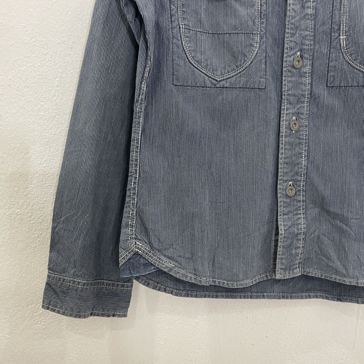 Japanese Brand Vintage Bartack Work Hickory Stripe Jacket Size US S / EU 44-46 / 1 - 3 Thumbnail