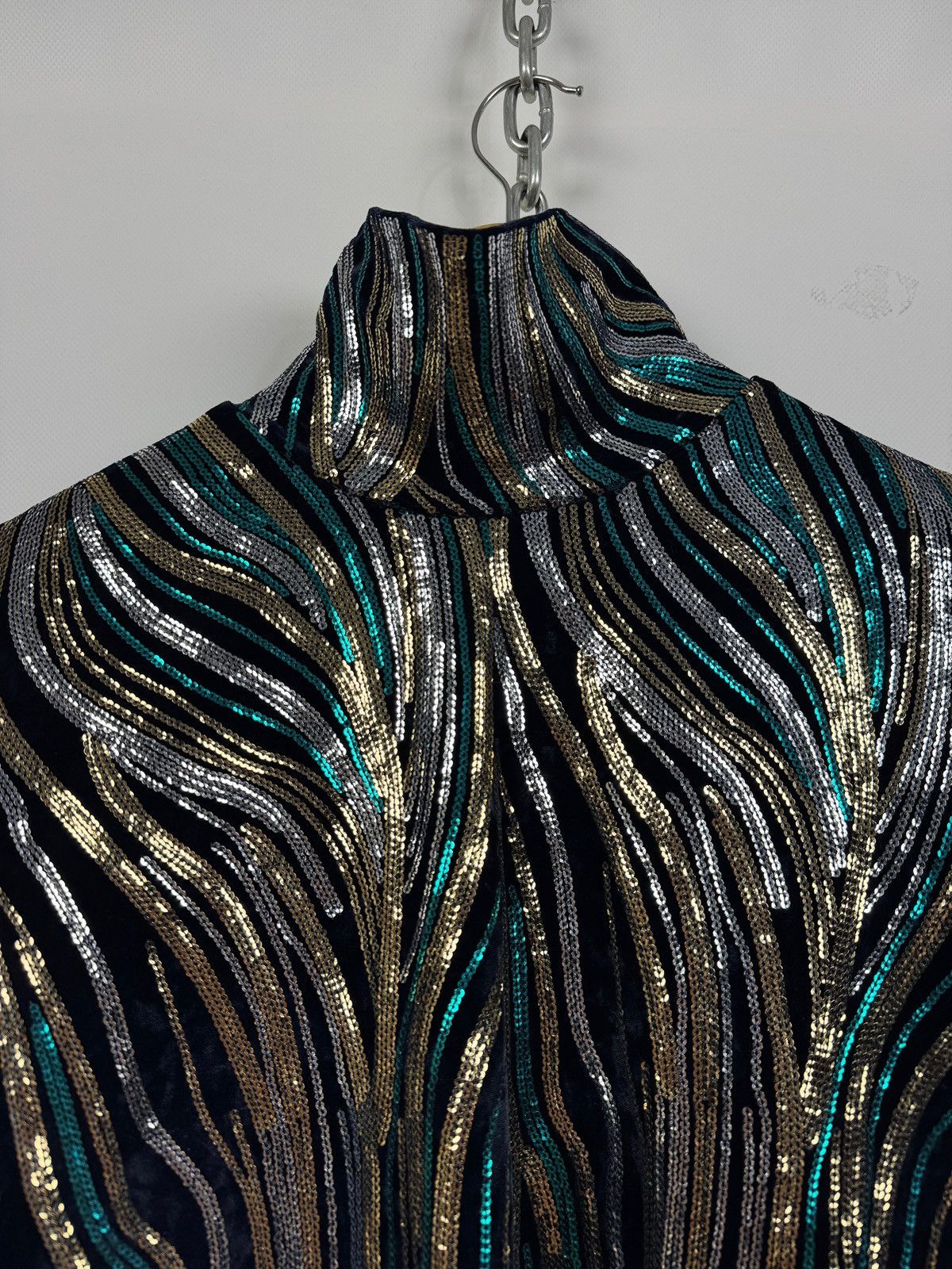 Dries Van Noten Dries Van Noten Sequin Velvet High Neck Top Size M / US 6-8 / IT 42-44 - 7 Thumbnail