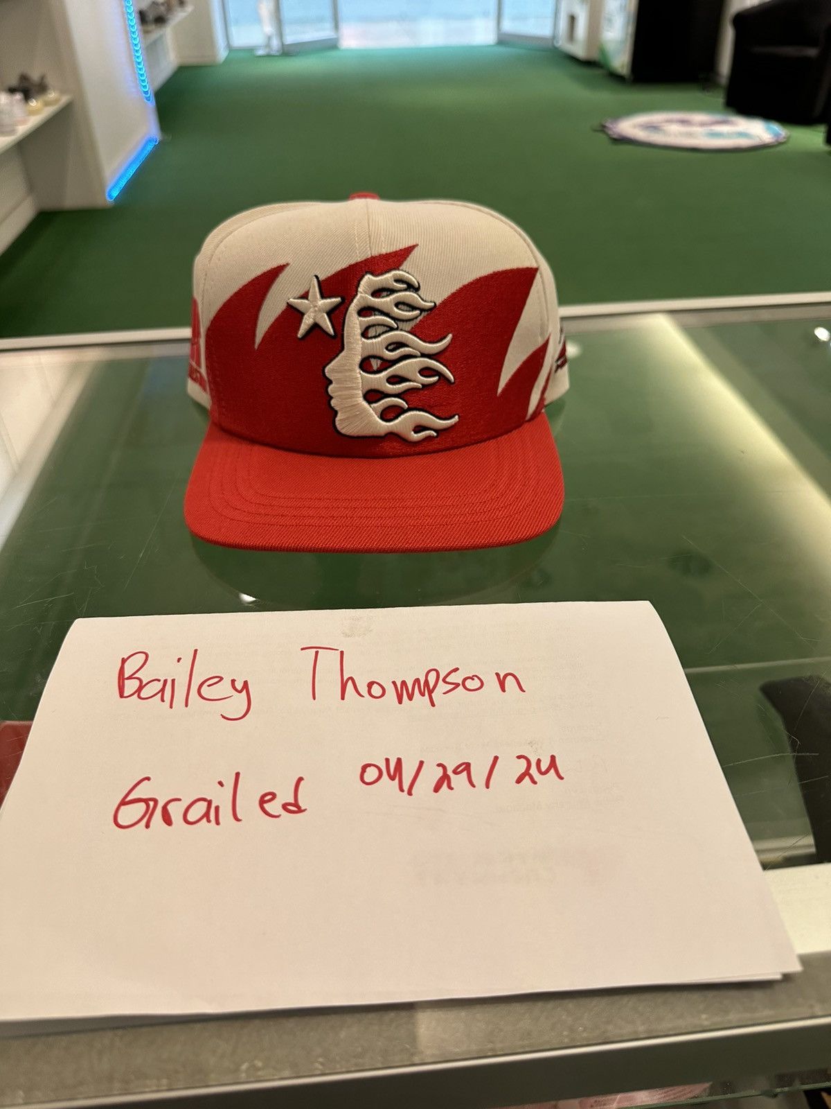 image of Hellstar Shark Teeth Snapback Red, Men's