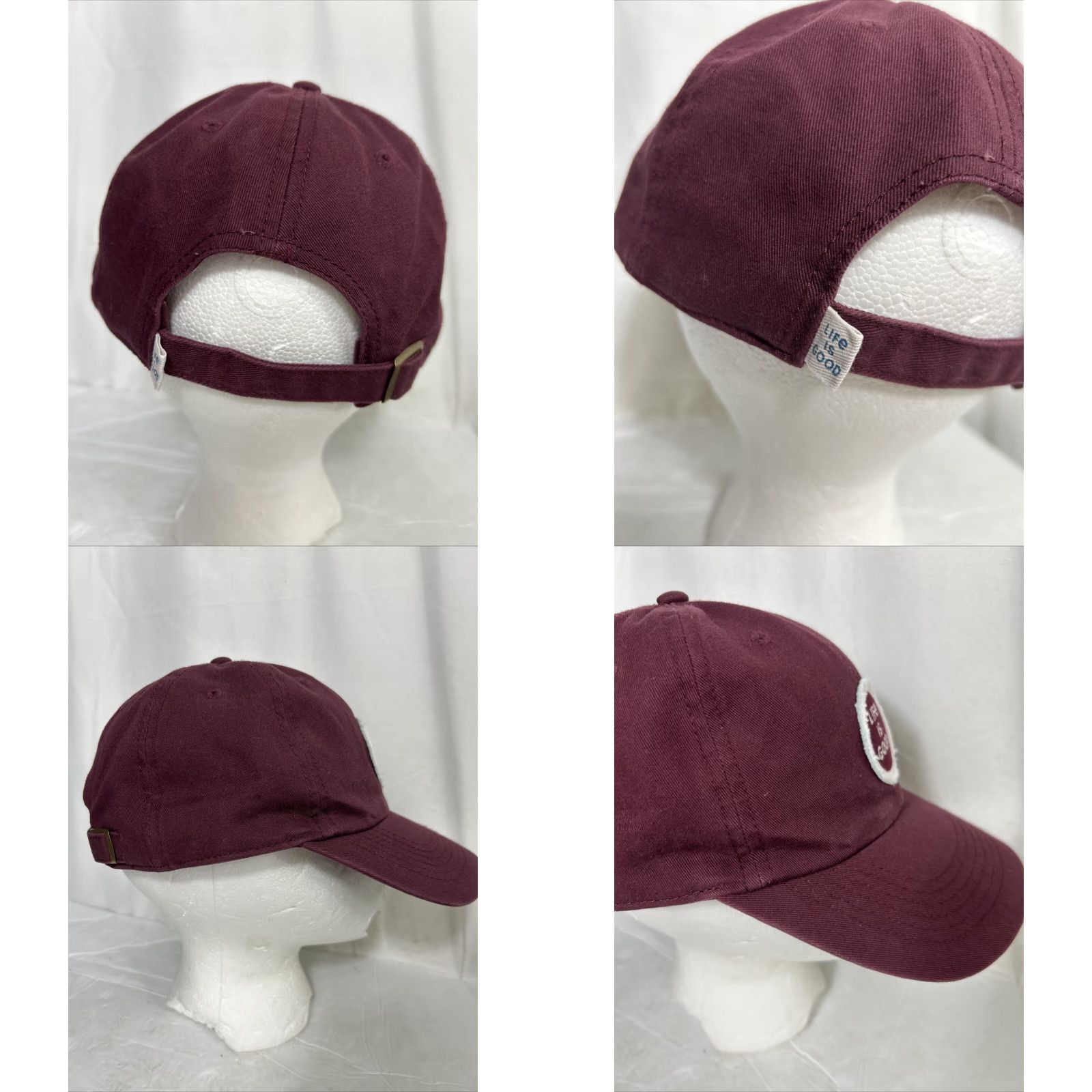 Life is Good Life Is Good Baseball Cap Mens One Size Adjustable Maroon White Dad Hat / Cap Size ONE SIZE - 8 Thumbnail