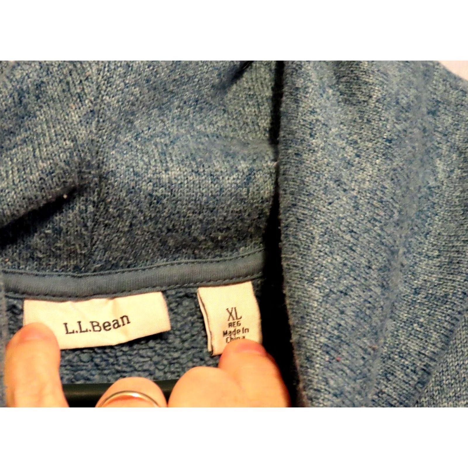 Vintage L.L. Bean Heather Blue Cowl Neck Womens XL Fleece Pullover Sweatshirt Sweater Size XL / US 12-14 / IT 48-50 - 2 Thumbnail