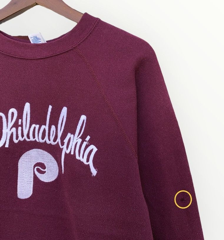 MLB × Vintage Rare! Vintage 80s MLB Philadelphia Phillies Sweatshirt Size M / US 6-8 / IT 42-44 - 4 Thumbnail