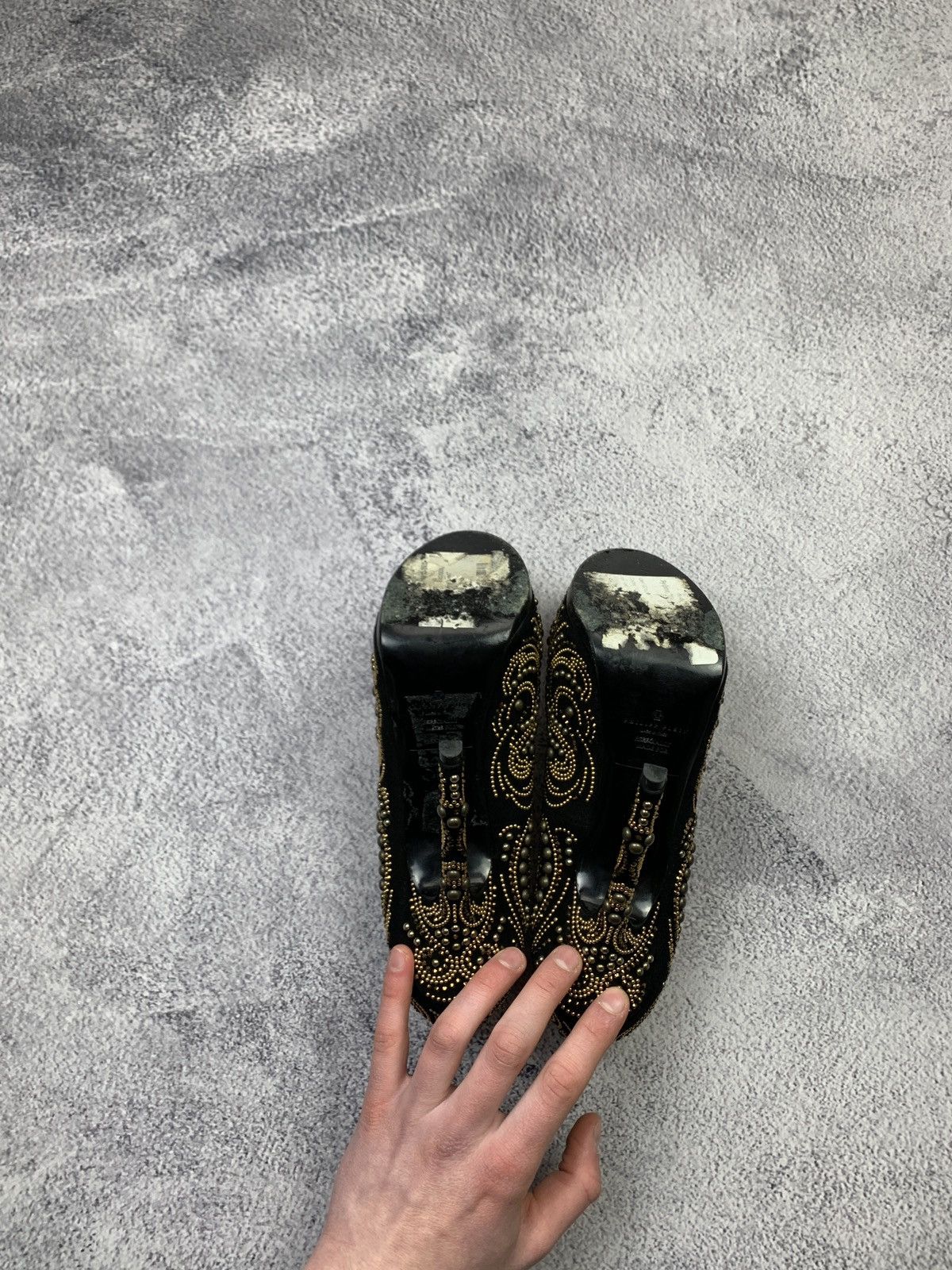 Philipp Plein Philipp Plein Womens Black Suede Platform Pumps Heels EU39 Size US 9 / IT 39 - 9 Thumbnail