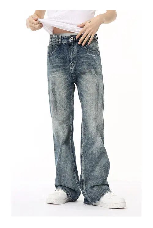 Jean American retro distressed flared casual jeans Size US 34 / EU 50 - 3 Thumbnail