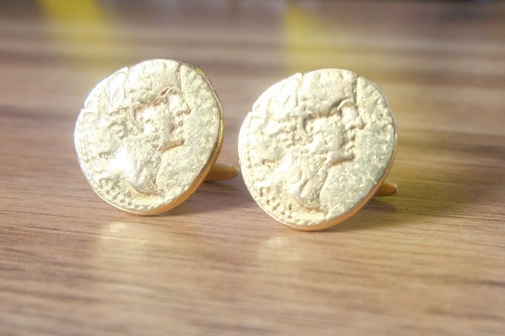 Vintage Vintage European Gold Plated Cufflinks Stamped Size ONE SIZE - 1 Thumbnail
