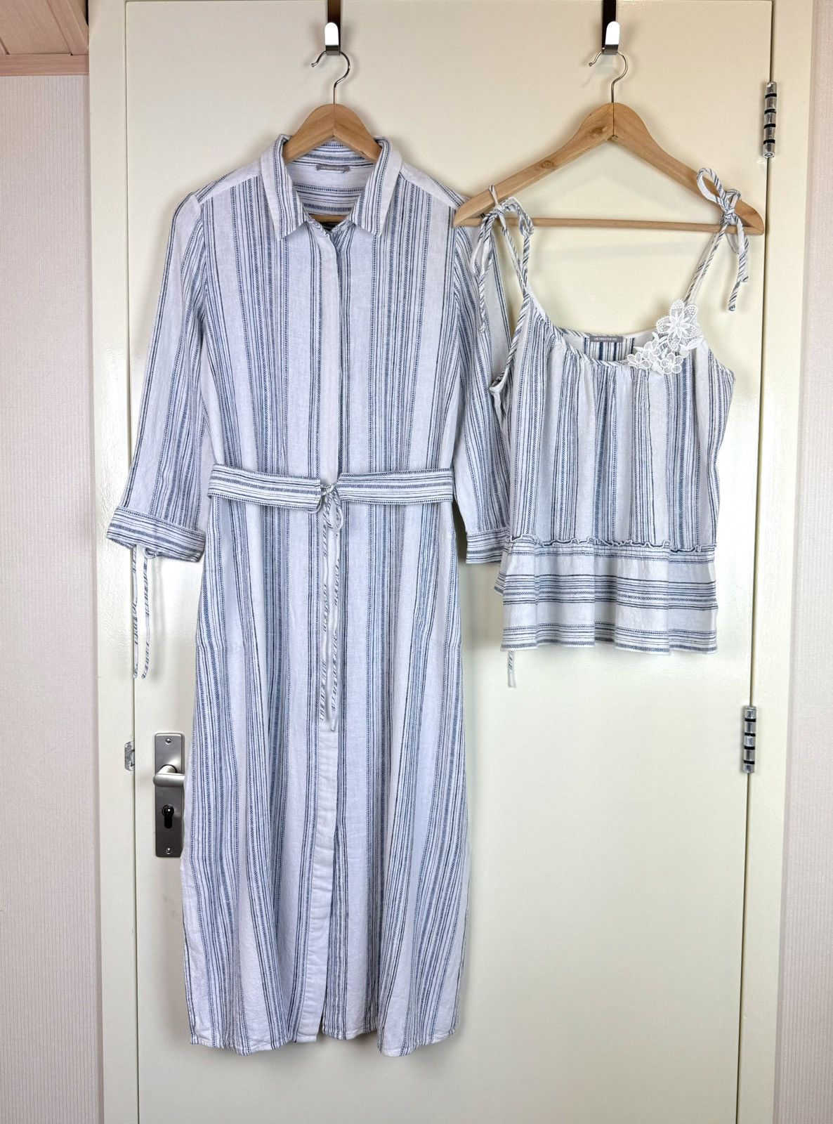 Hemisphere linen cotton set long dress tank top camisole M-S