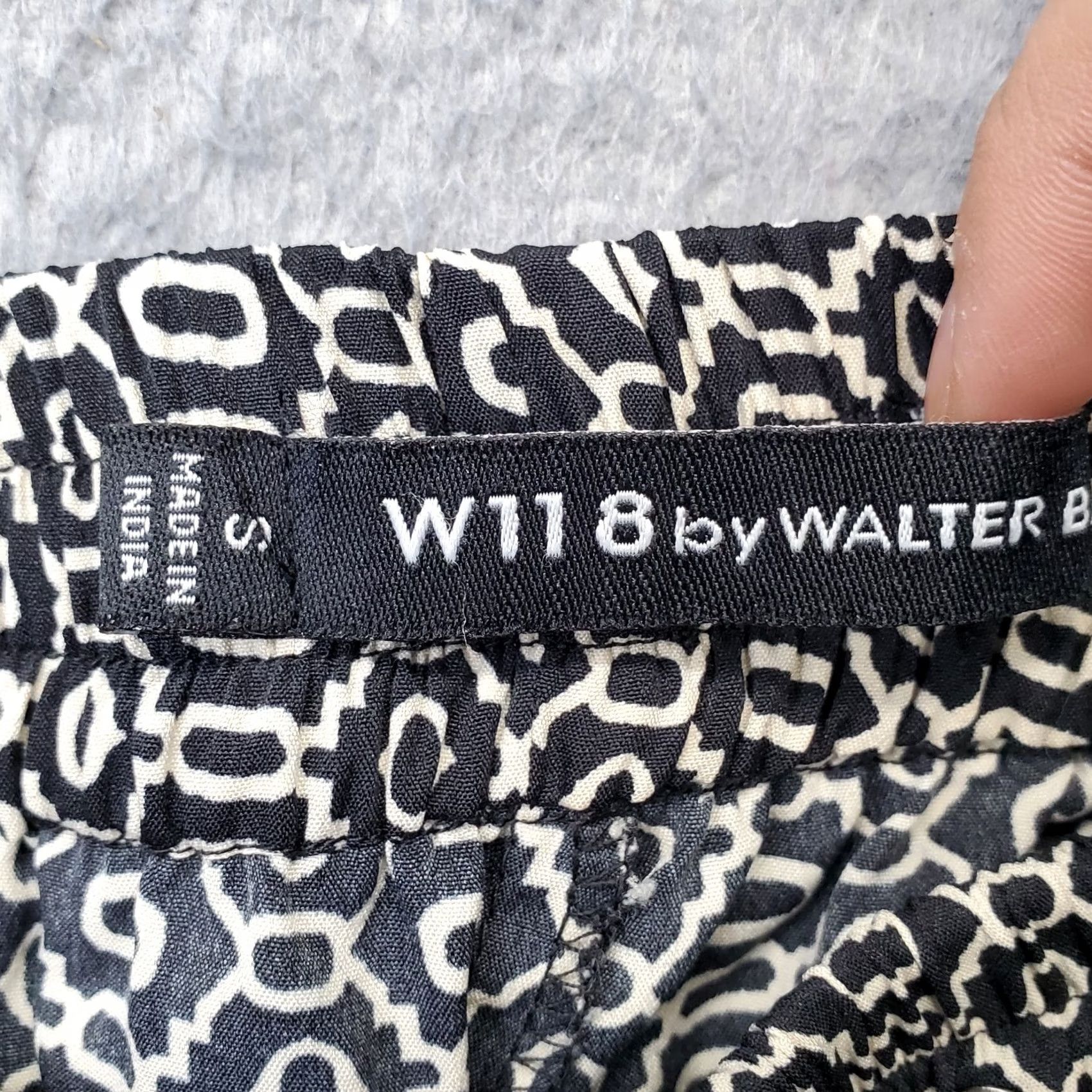 Vintage Walter Baker W118 Pants Womens Small Multi Geometric Elastic Waist Drawstring Size 28" / US 6 / IT 42 - 7 Thumbnail
