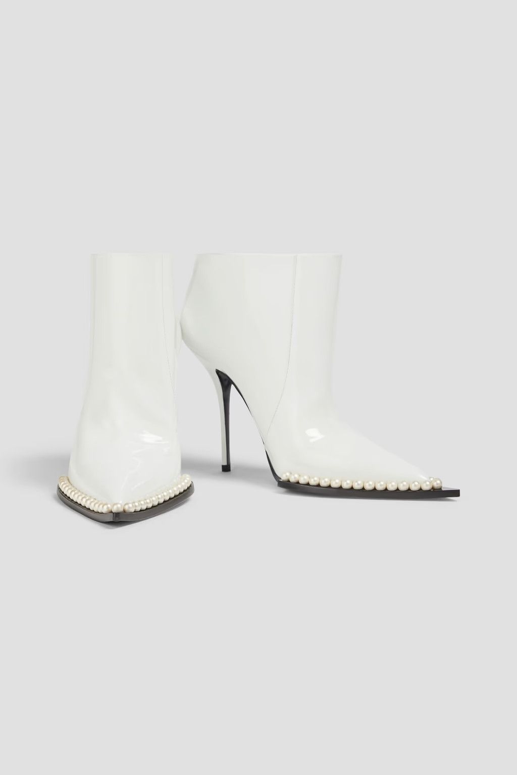 Dolce & Gabbana o1y0825 Spool Heel Ankle Boots in White Size US 8.5 / IT 38.5 - 3 Thumbnail