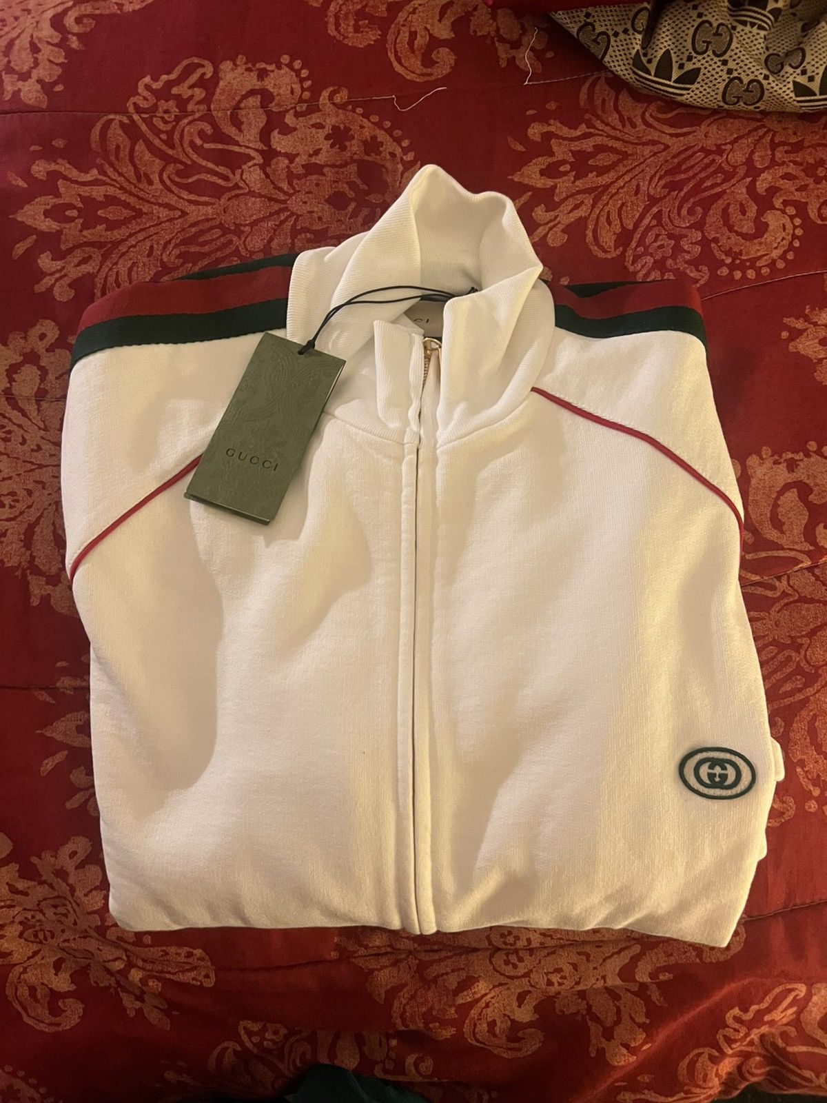 Gucci Gucci Web Stripe Trim Track Zip Up Jacket XXL!! Brand New!! Size US XXL / EU 58 / 5 - 12 Thumbnail